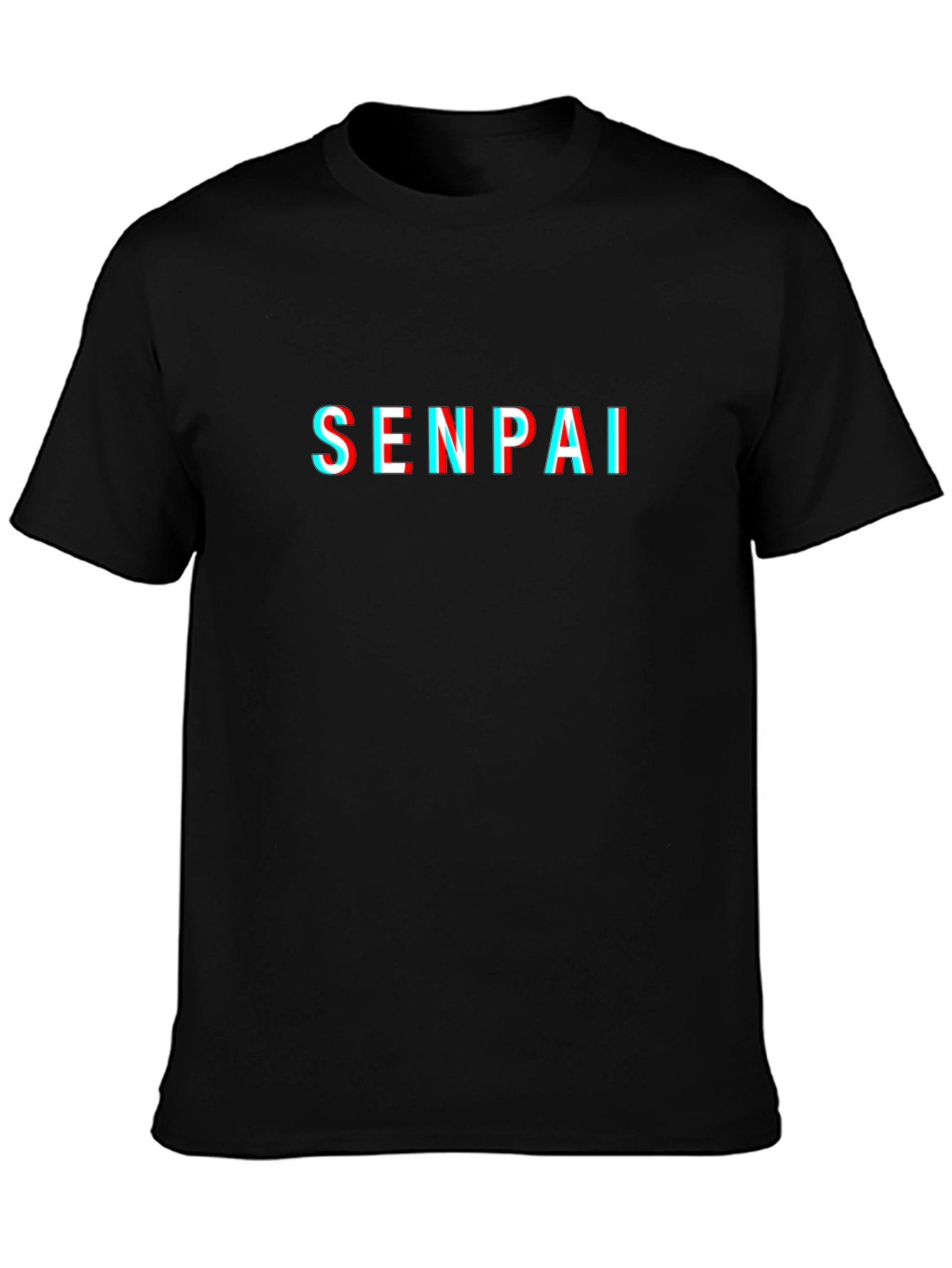 Senpai Glitch Text Graphic Tee - Anime Style
