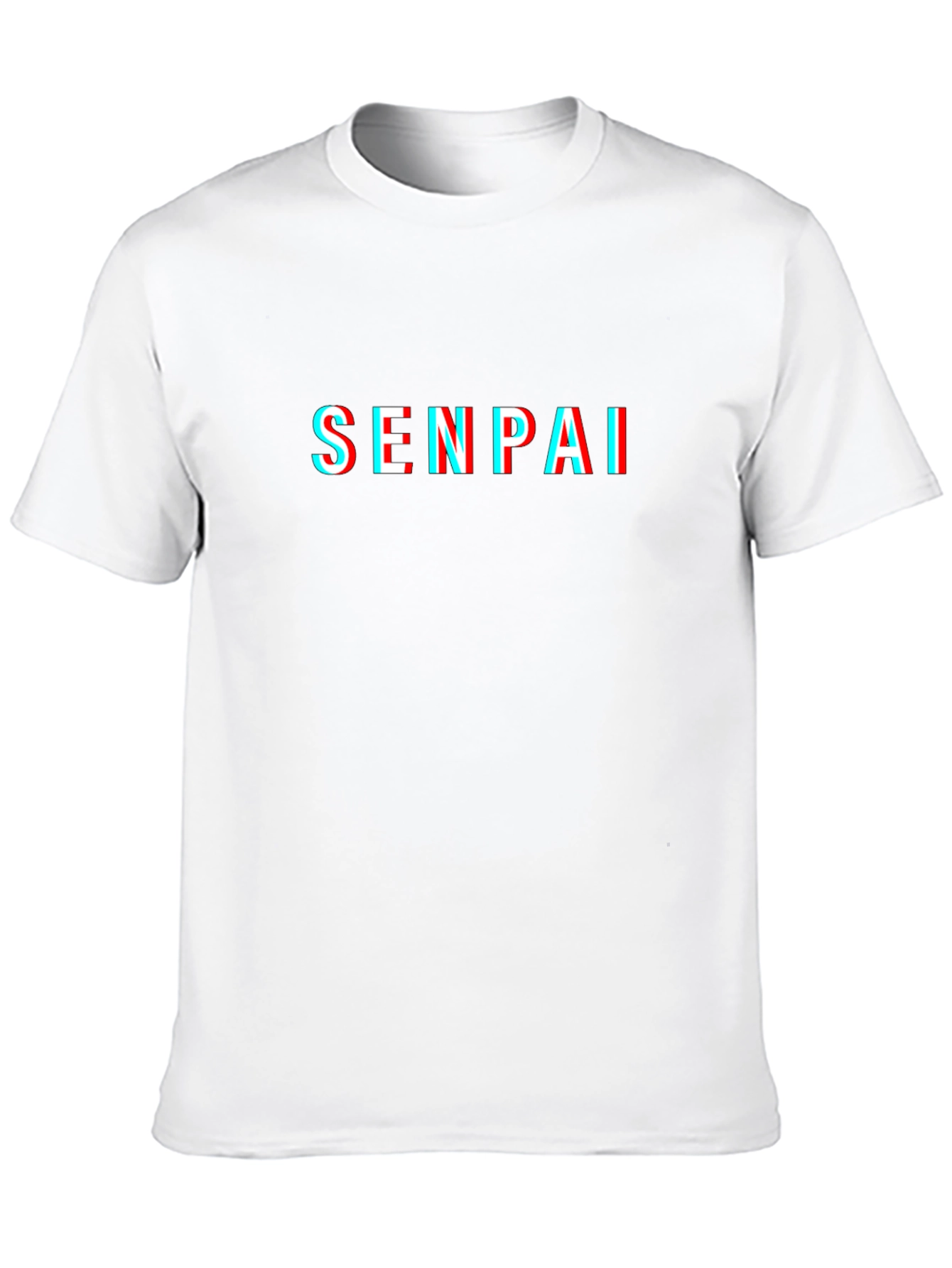 Senpai Glitch Text Graphic Tee - Anime Style