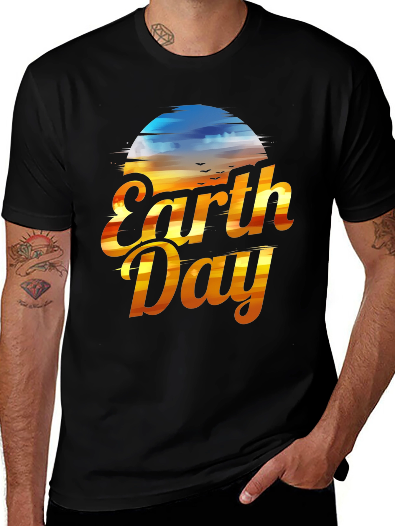 Earth Day Graphic T-Shirt - Black