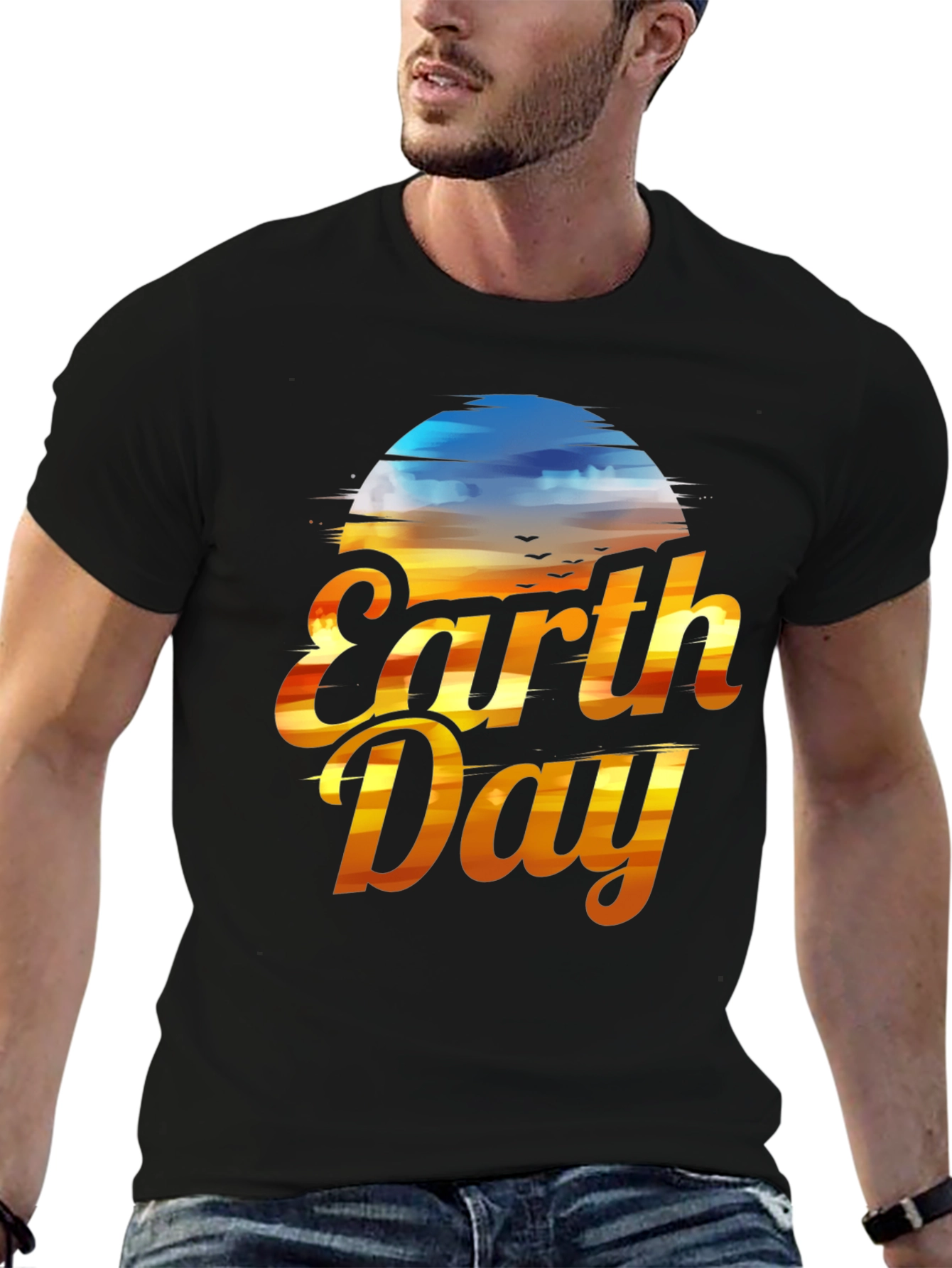 Earth Day Graphic T-Shirt - Black
