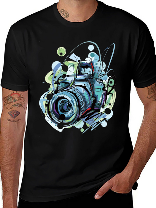 Camera Sketch Graphic T-Shirt Photography Lover Tee