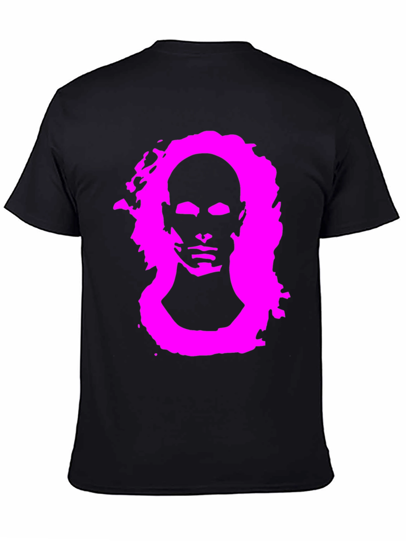 Abstract Face Graphic Print Black T-Shirt