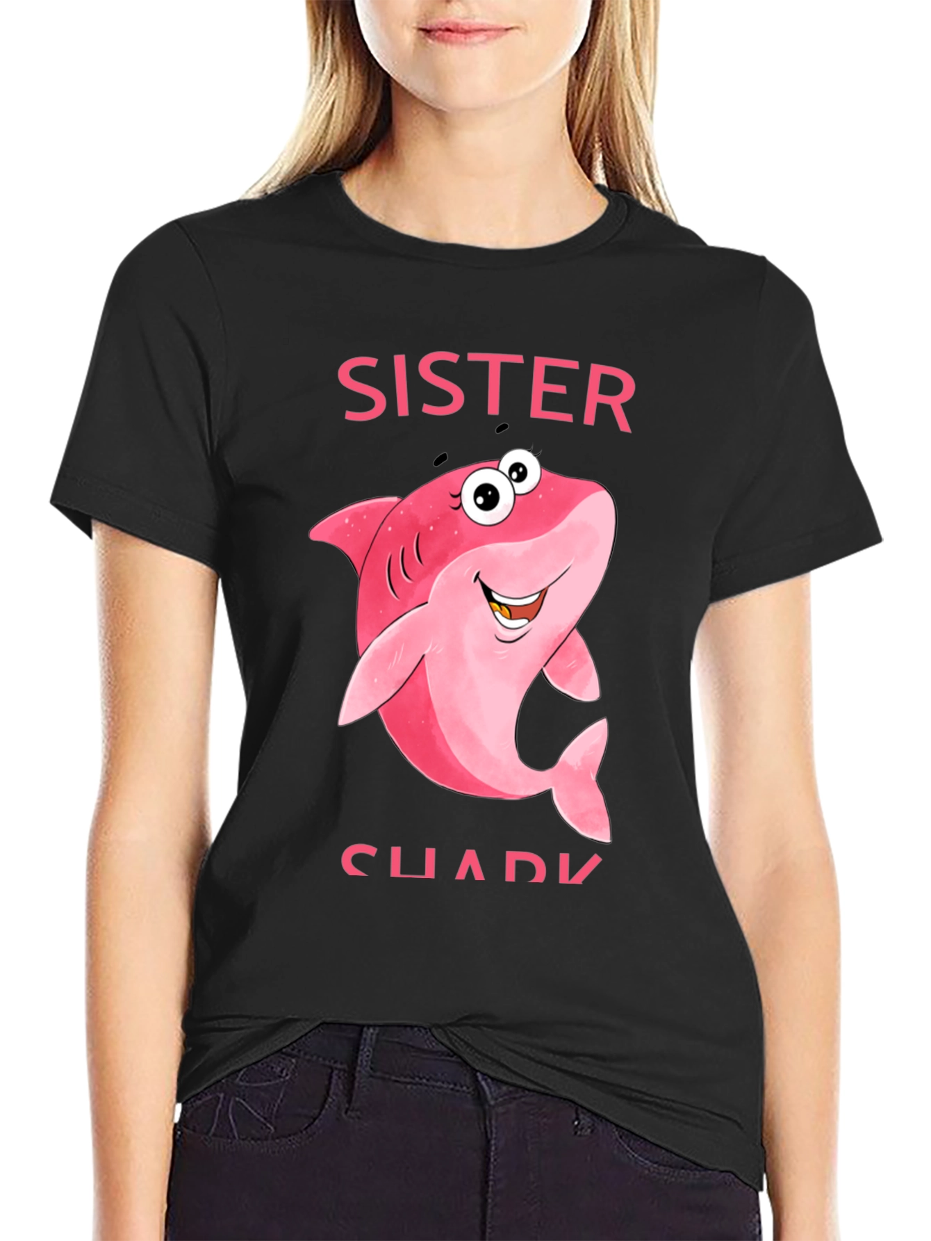 Sister Shark T-Shirt - Cute Cartoon Shark Tee