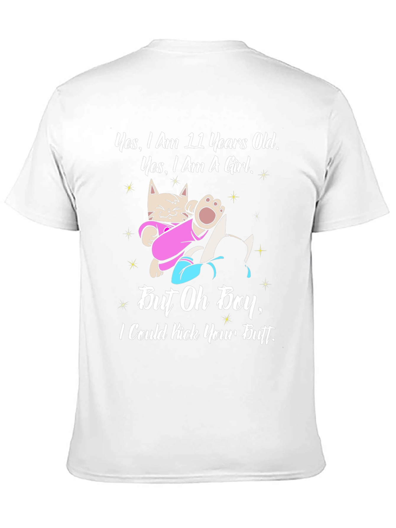 Funny 11 Year Old Girl Cat Graphic T-Shirt