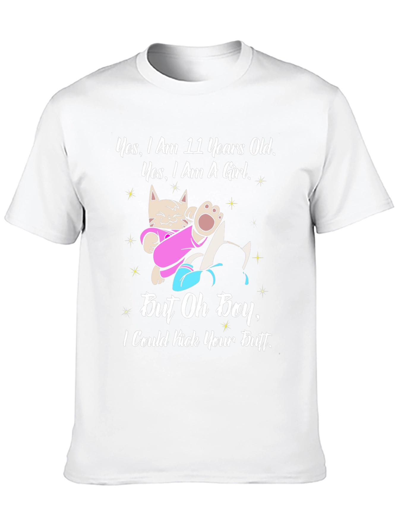 Funny 11 Year Old Girl Cat Graphic T-Shirt