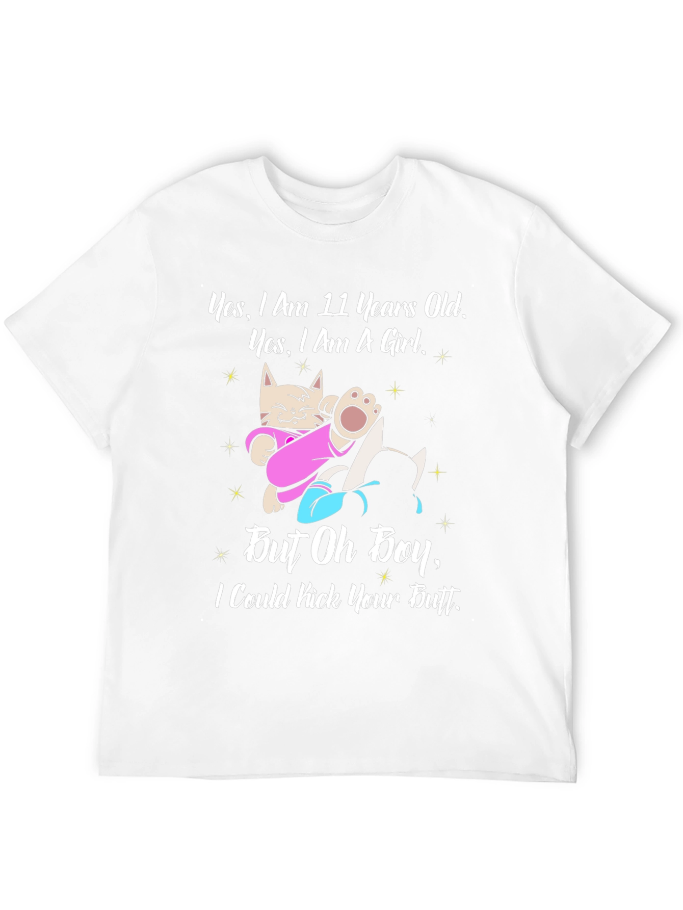 Funny 11 Year Old Girl Cat Graphic T-Shirt