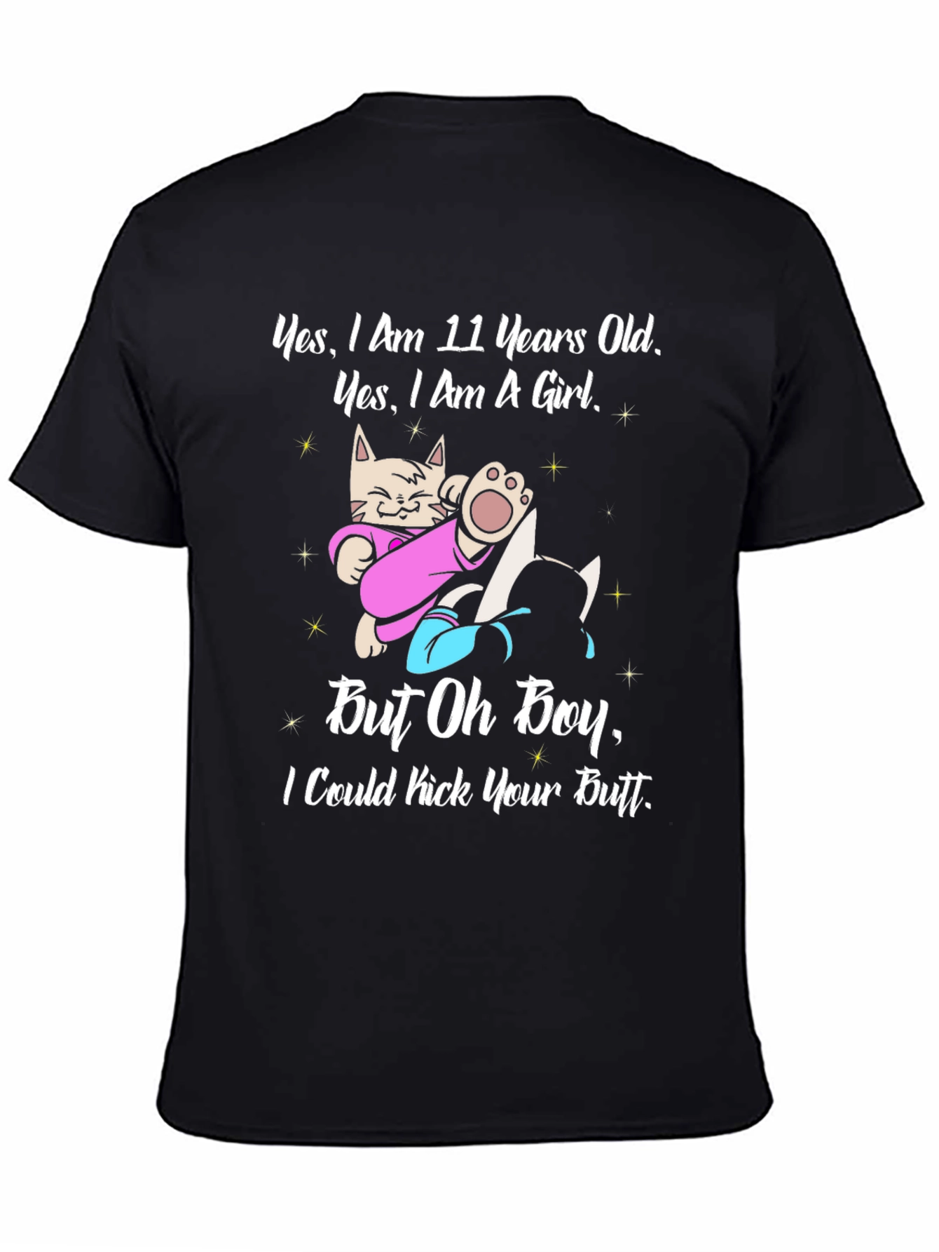 Funny 11 Year Old Girl Cat Graphic T-Shirt