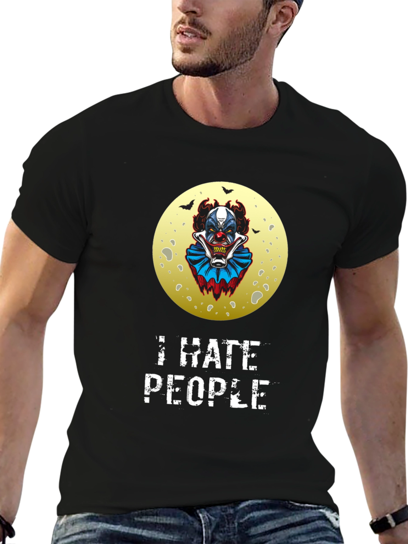 I Hate People Clown Graphic Tee - Black