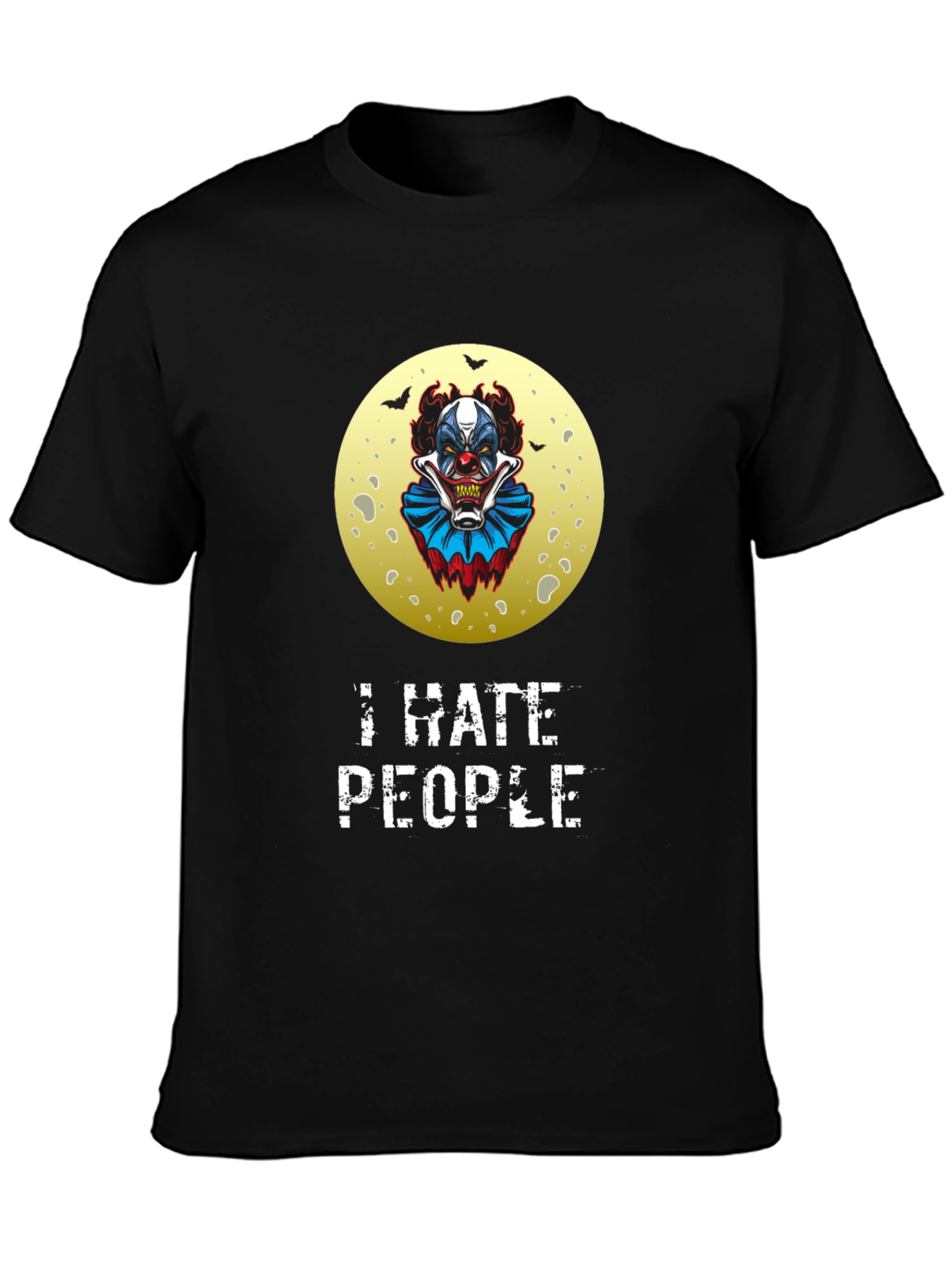 I Hate People Clown Graphic Tee - Black