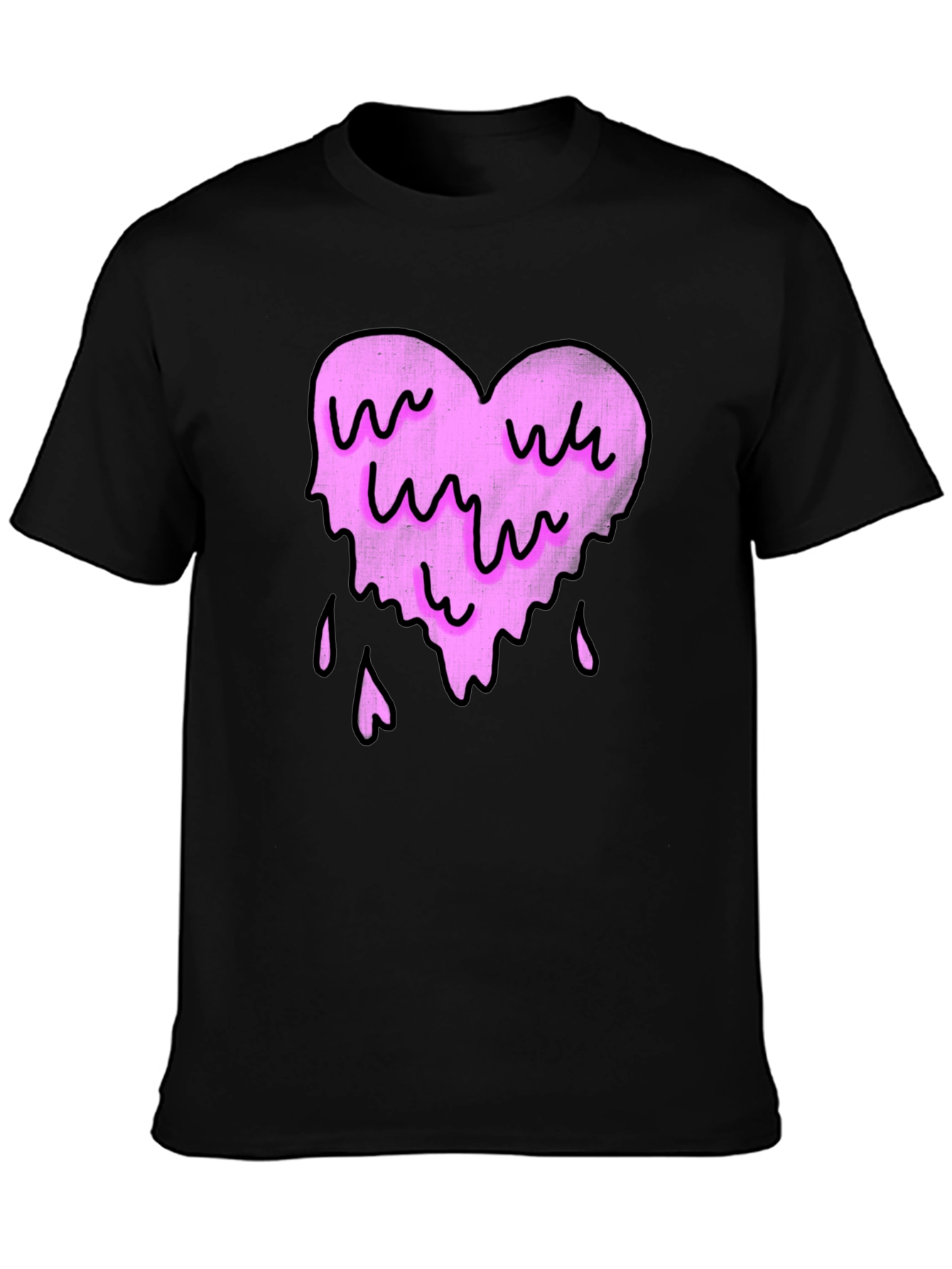 Melting Heart Graphic Tee - Black