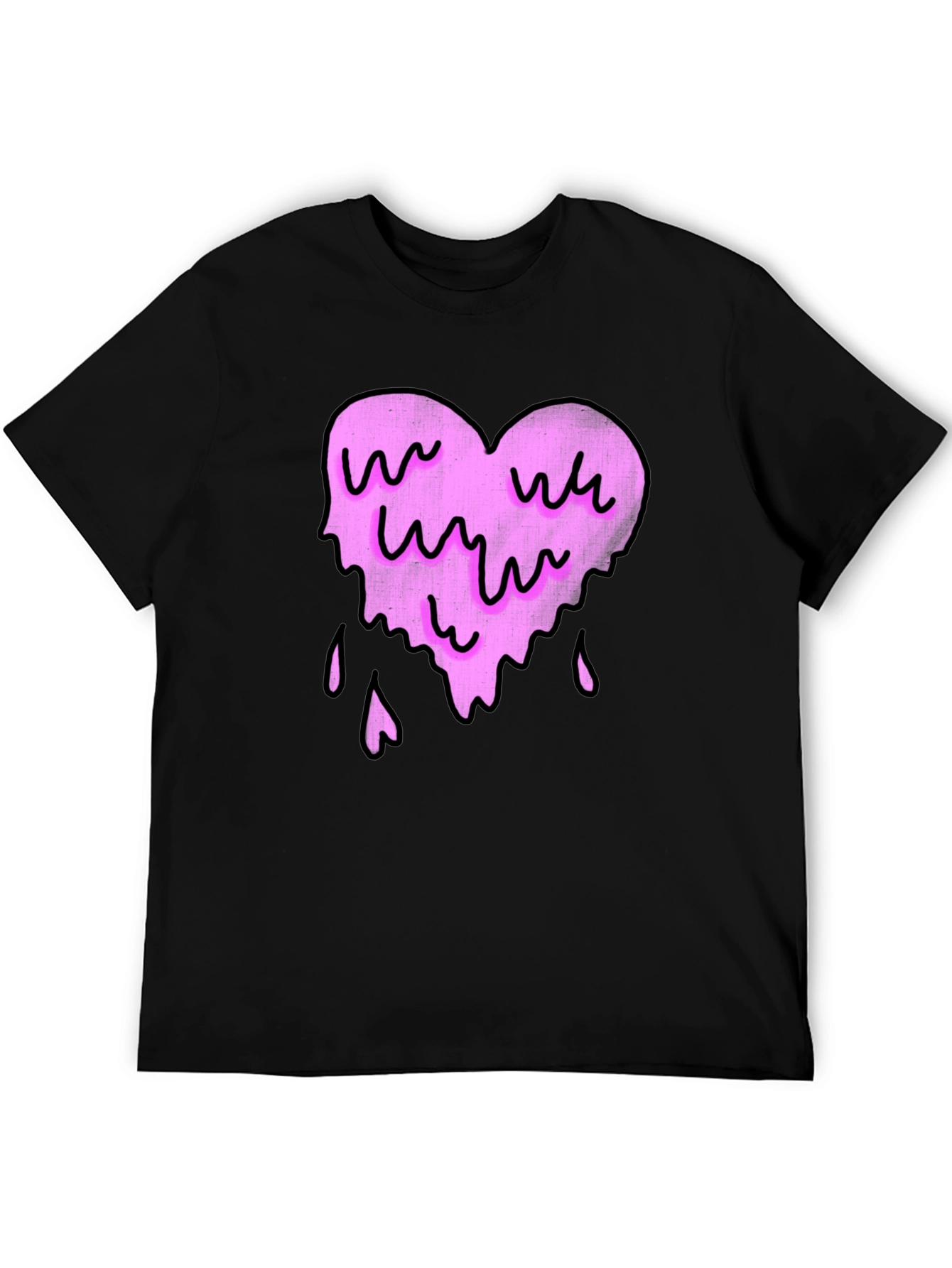Melting Heart Graphic Tee - Black