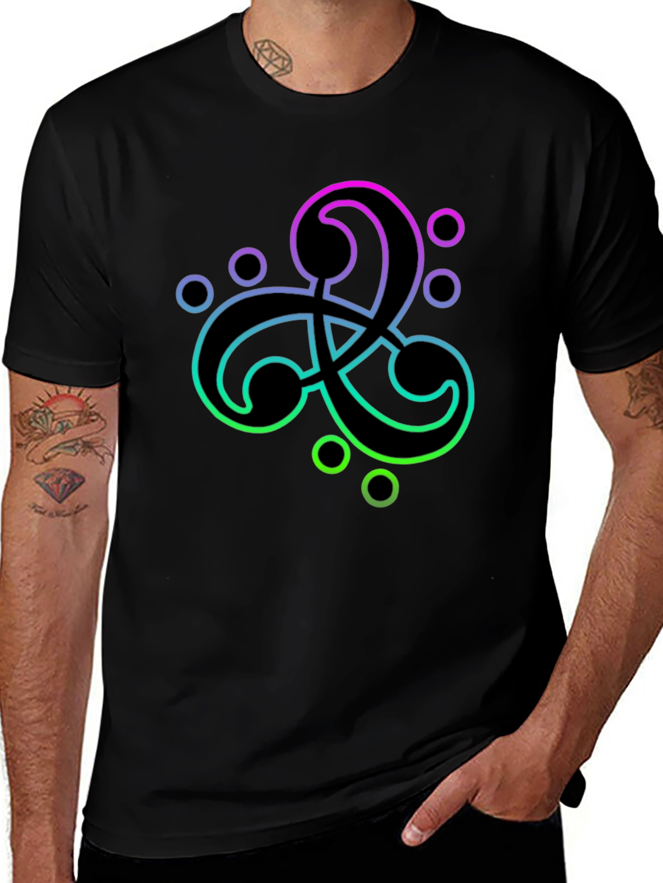 Modern Gradient Symbol Black T-Shirt