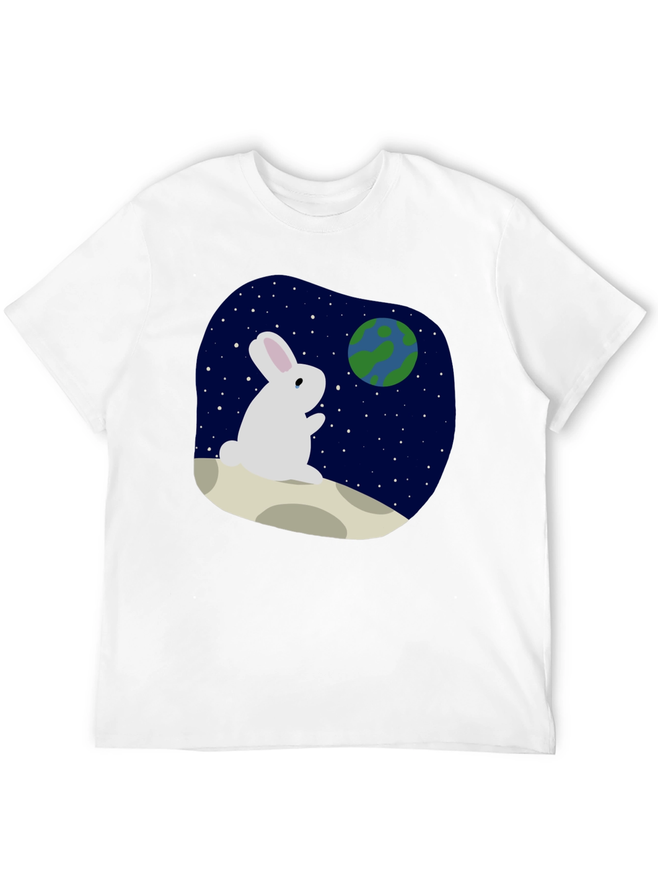 Rabbit on Moon T-Shirt - Space Lover Tee