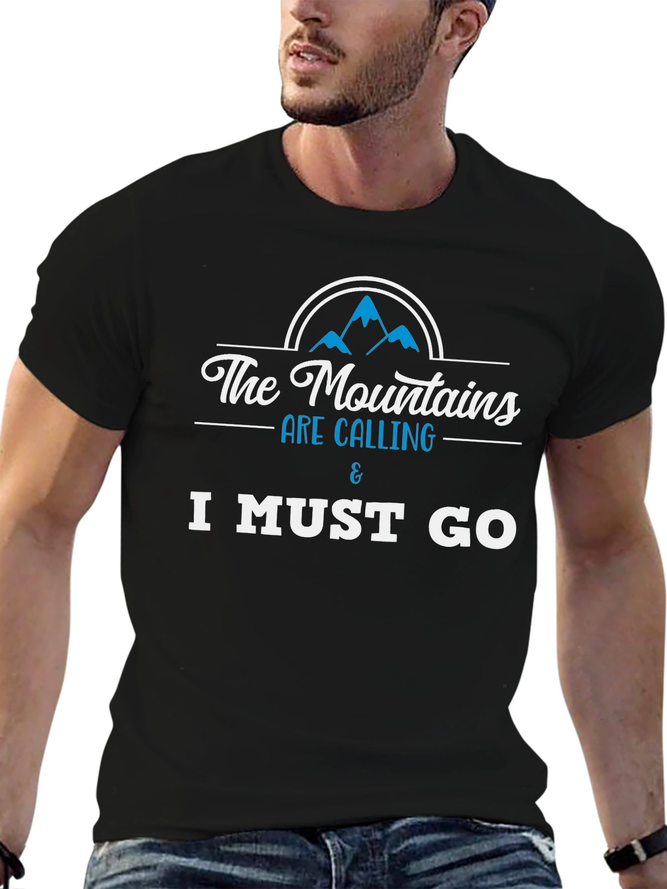 The Mountains are Calling Black T-Shirt