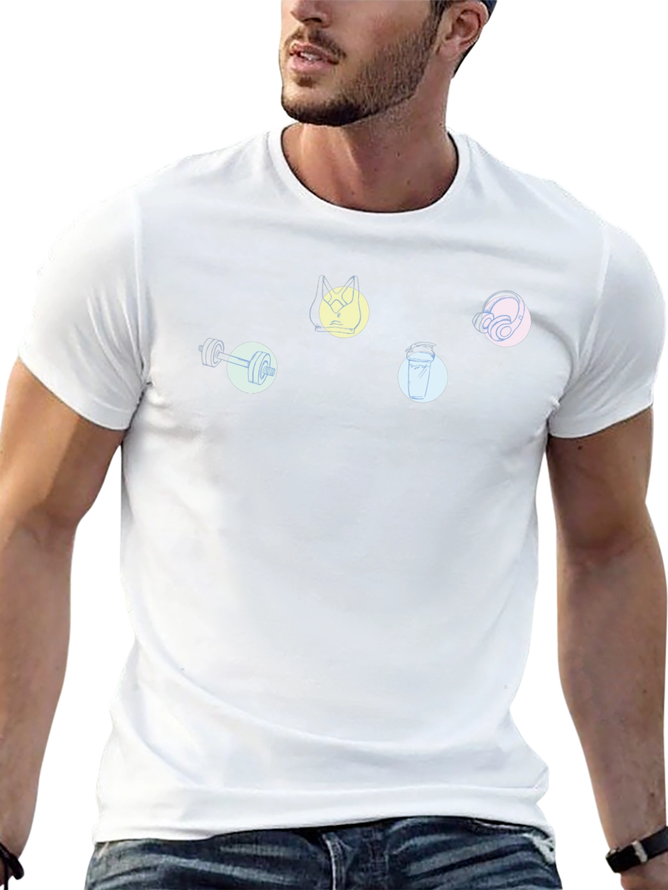 Abstract Workout Icons Graphic Tee