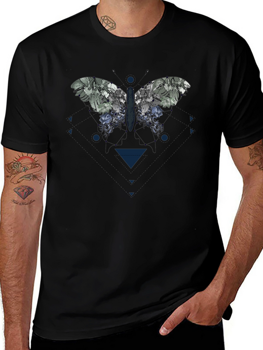 Butterfly Graphic Print Black T-Shirt