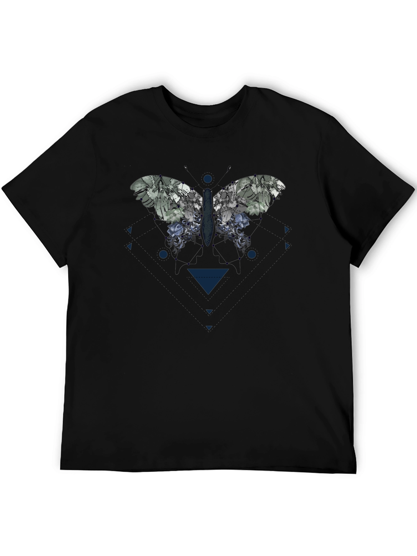 Butterfly Graphic Print Black T-Shirt