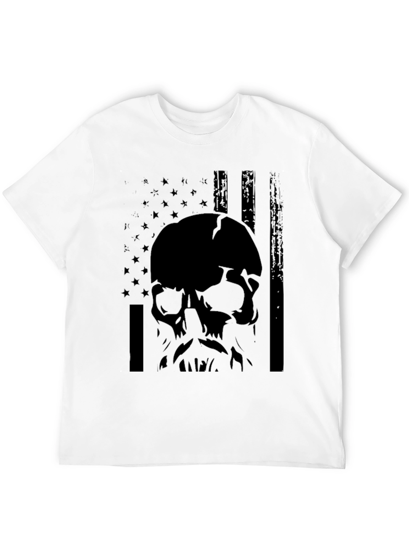 Skull American Flag Graphic T-Shirt