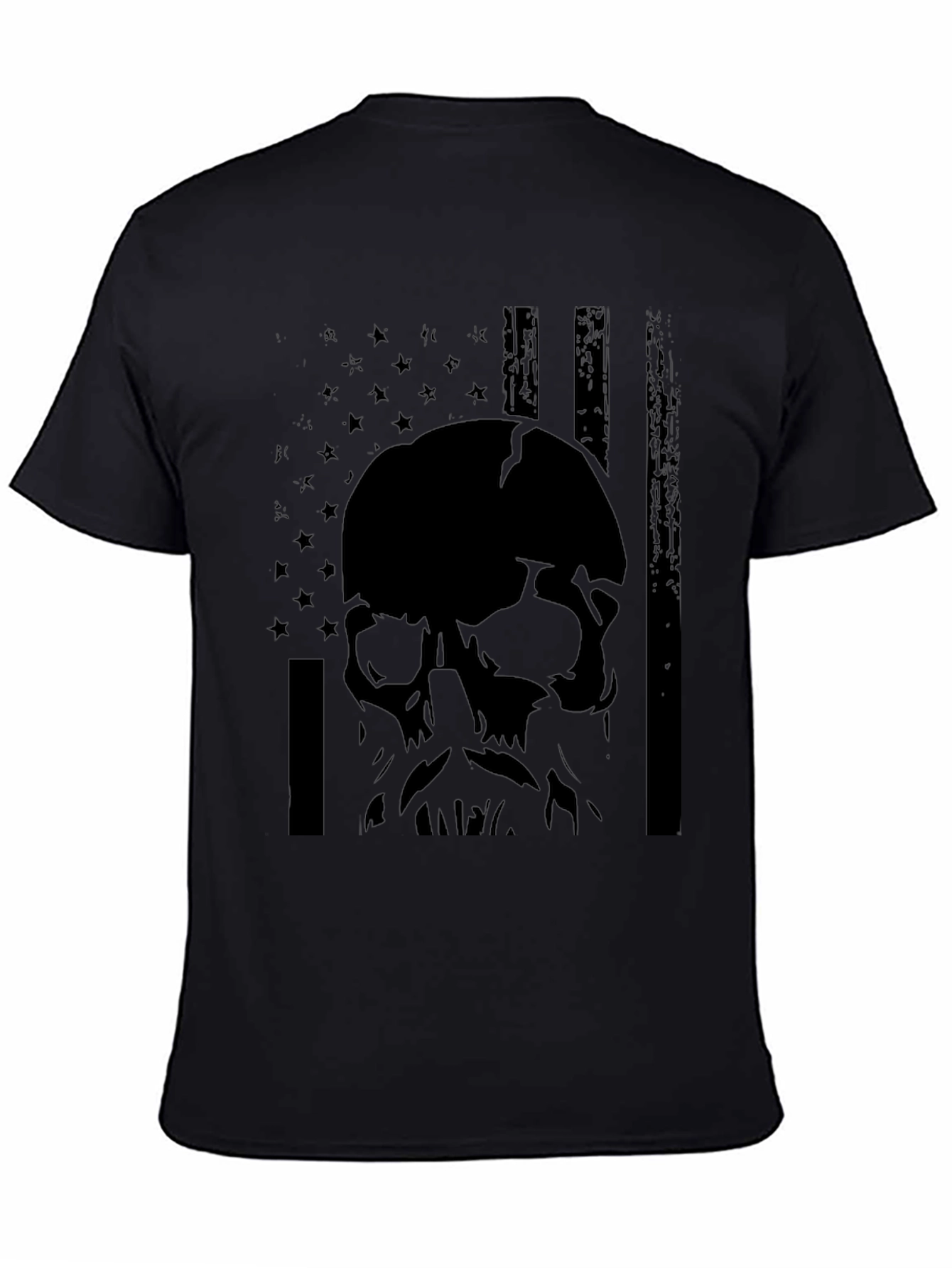 Skull American Flag Graphic T-Shirt