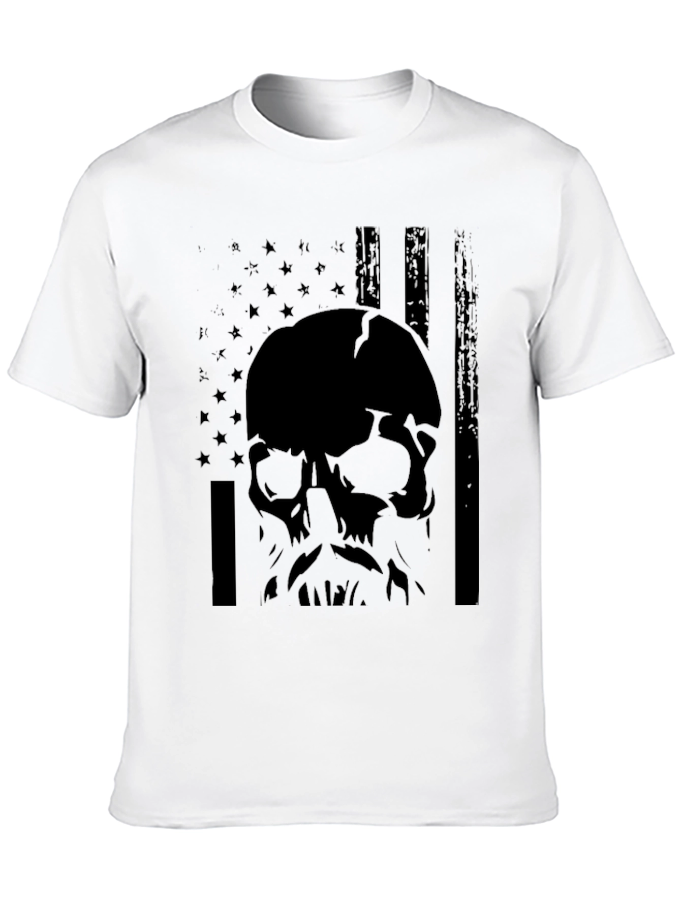 Skull American Flag Graphic T-Shirt