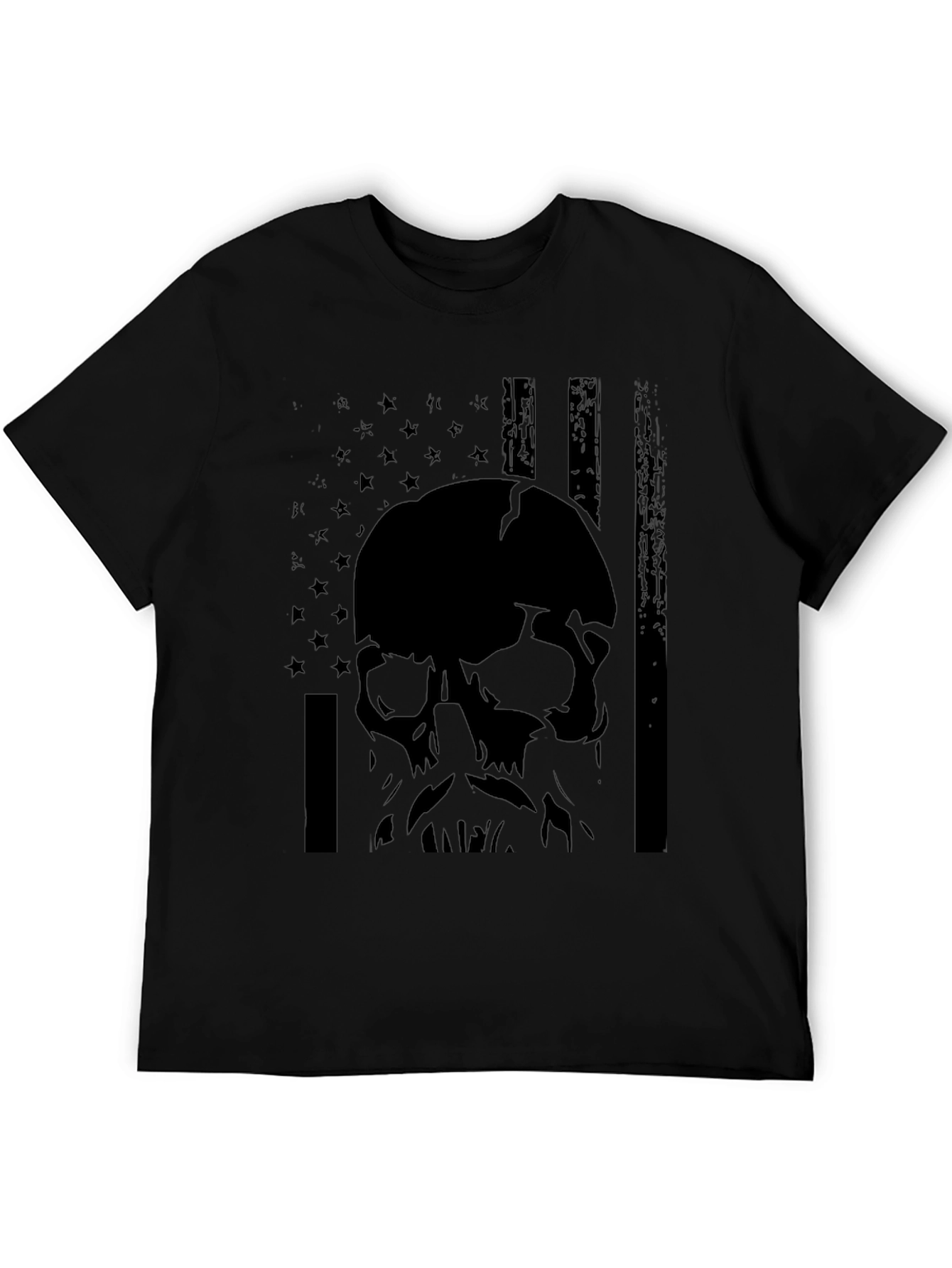 Skull American Flag Graphic T-Shirt