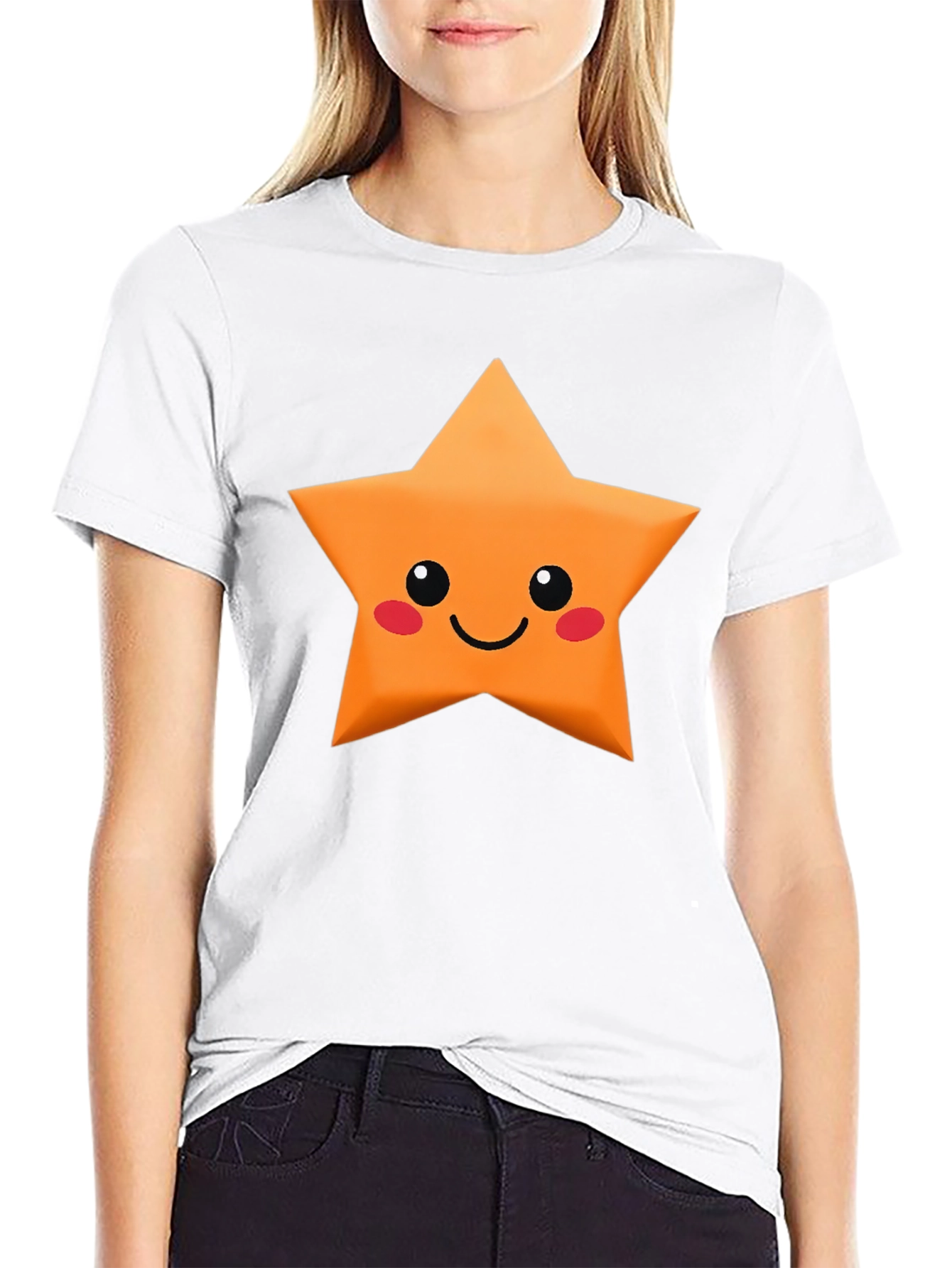 Cute Star Graphic Tee - Mens Black T-Shirt