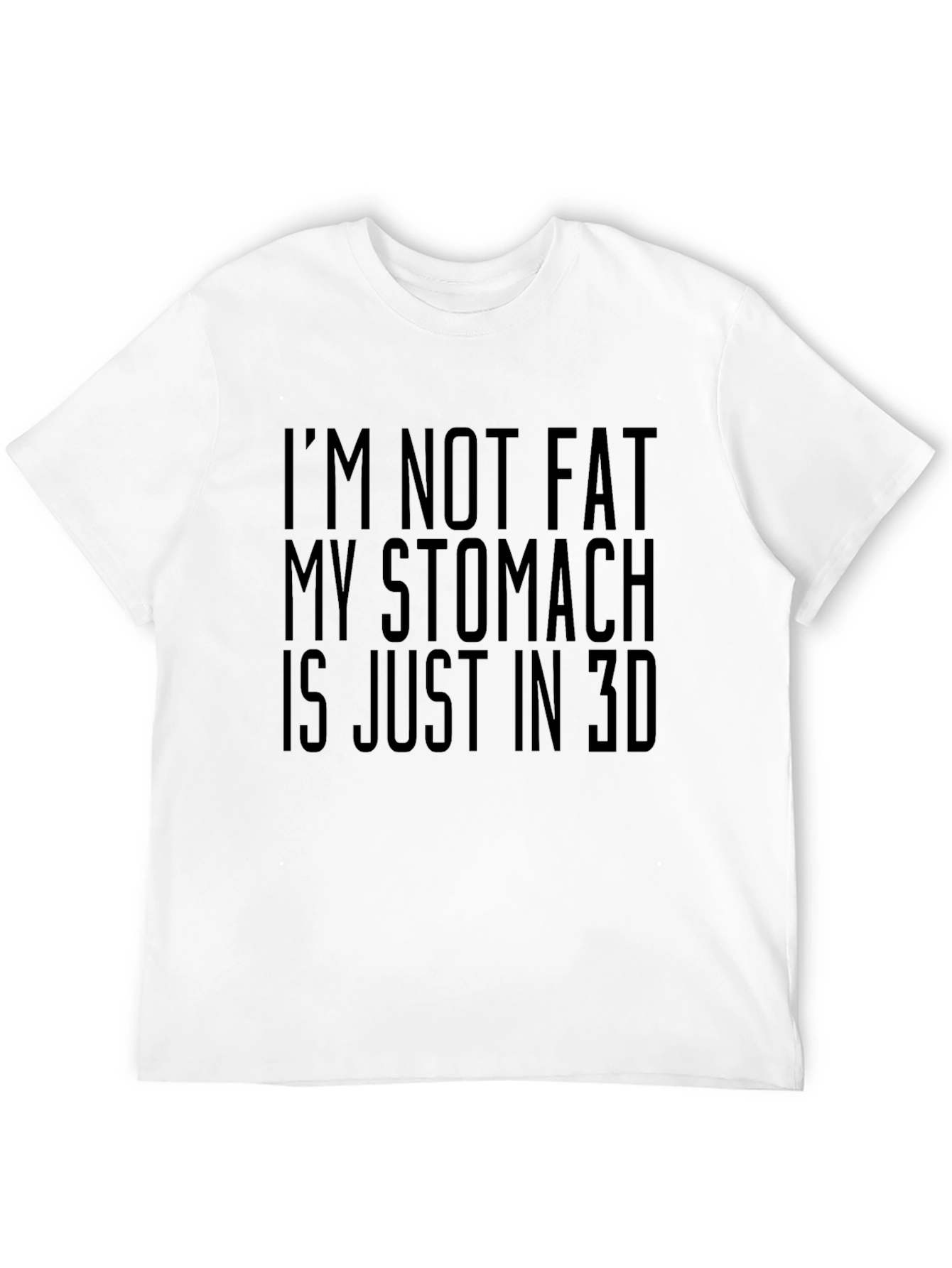 Funny 3D Stomach Mens Black T-Shirt