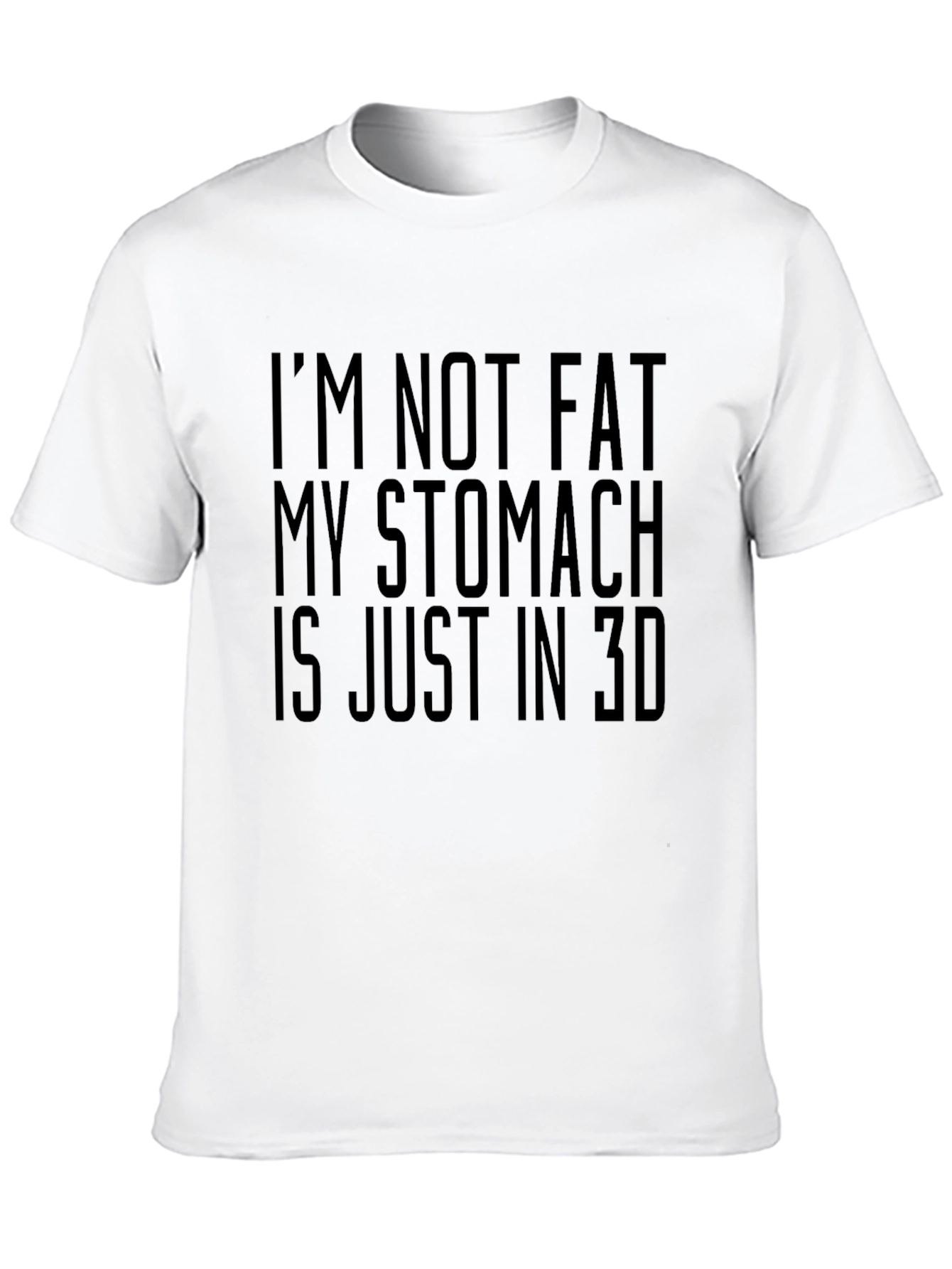 Funny 3D Stomach Mens Black T-Shirt