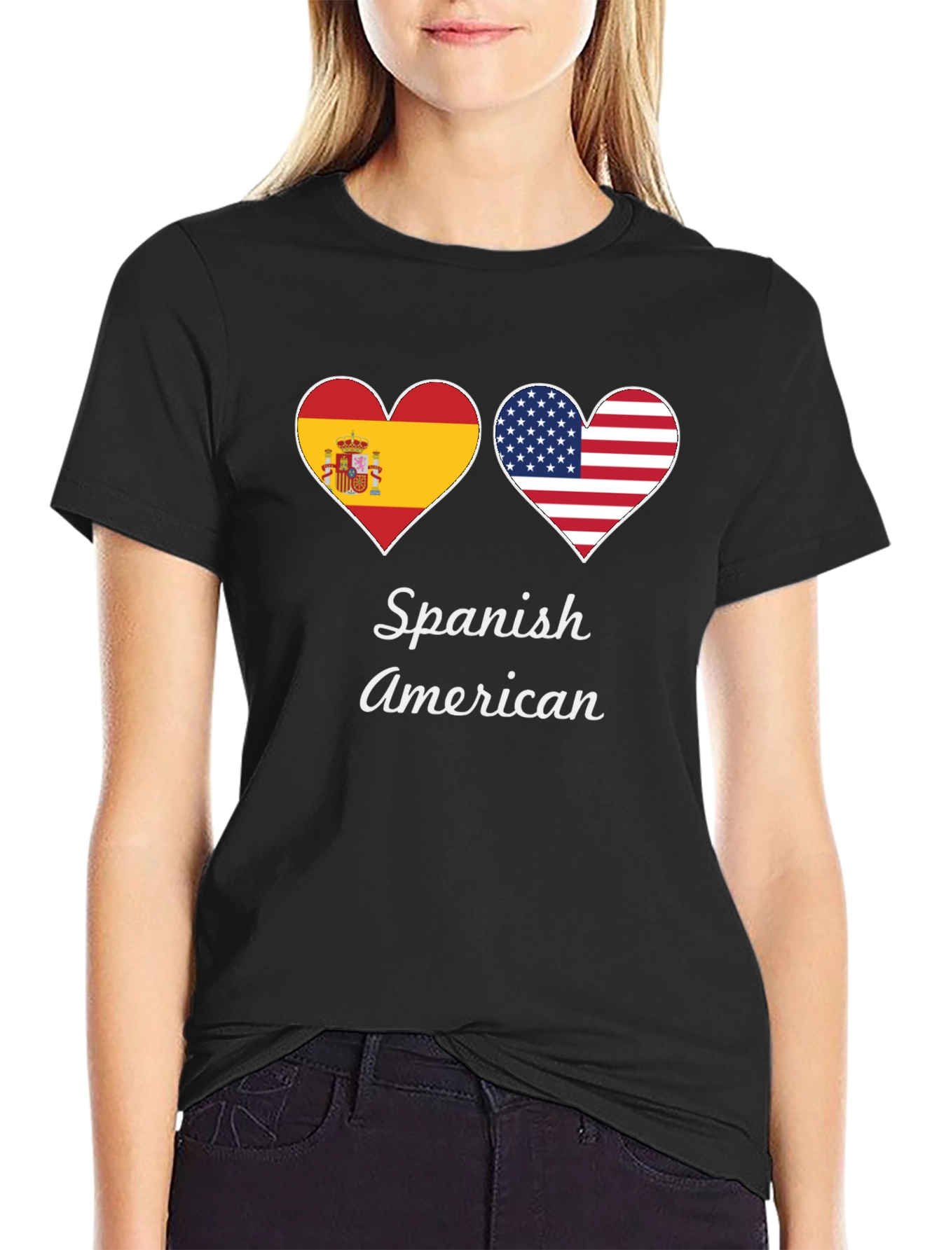 Spanish American Flag Heart T-Shirt