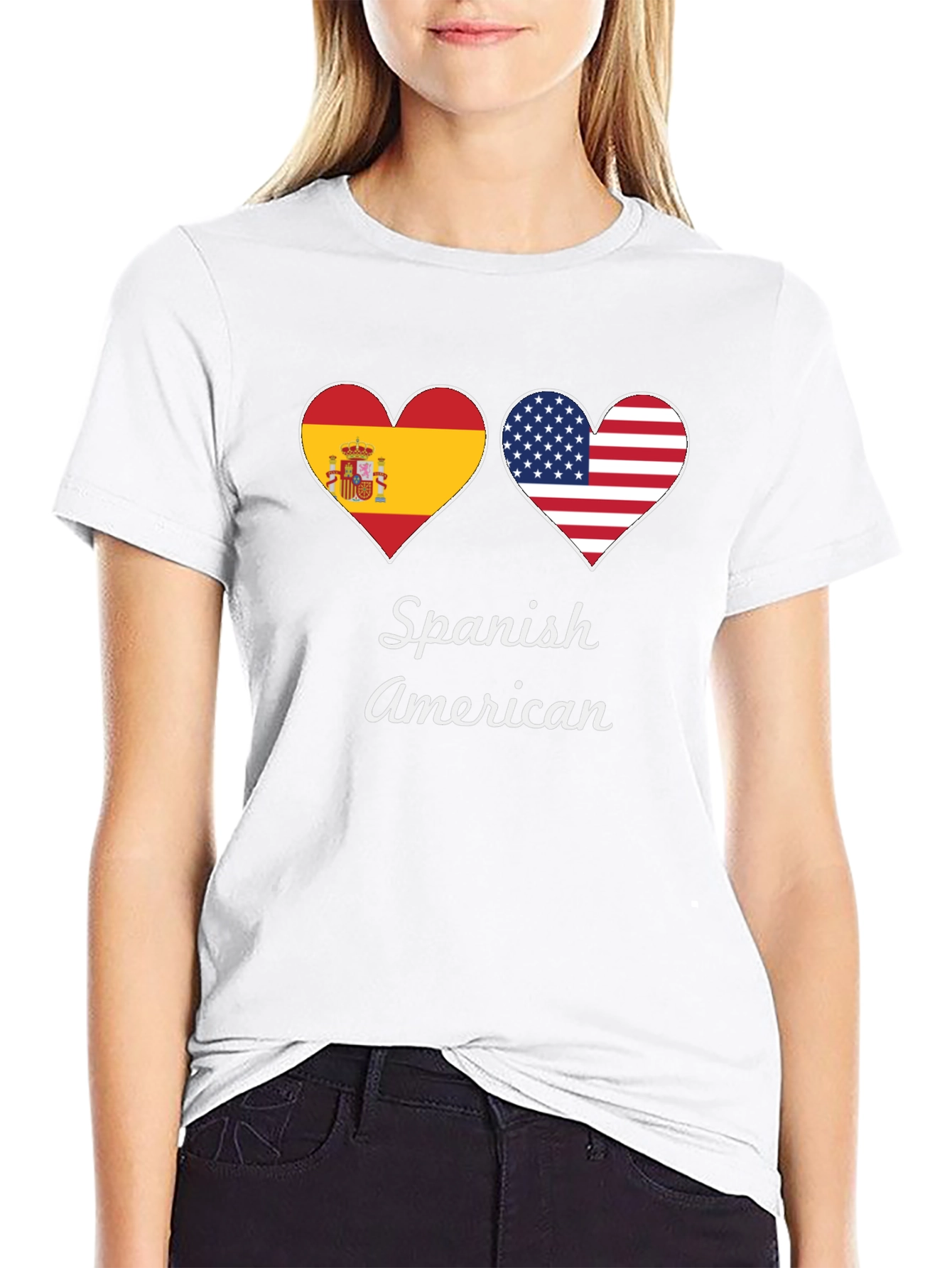 Spanish American Flag Heart T-Shirt
