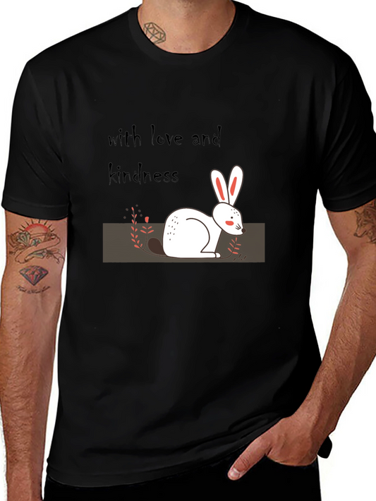 Cute Rabbit Graphic Tee - With Love and Kindness T-Shirt