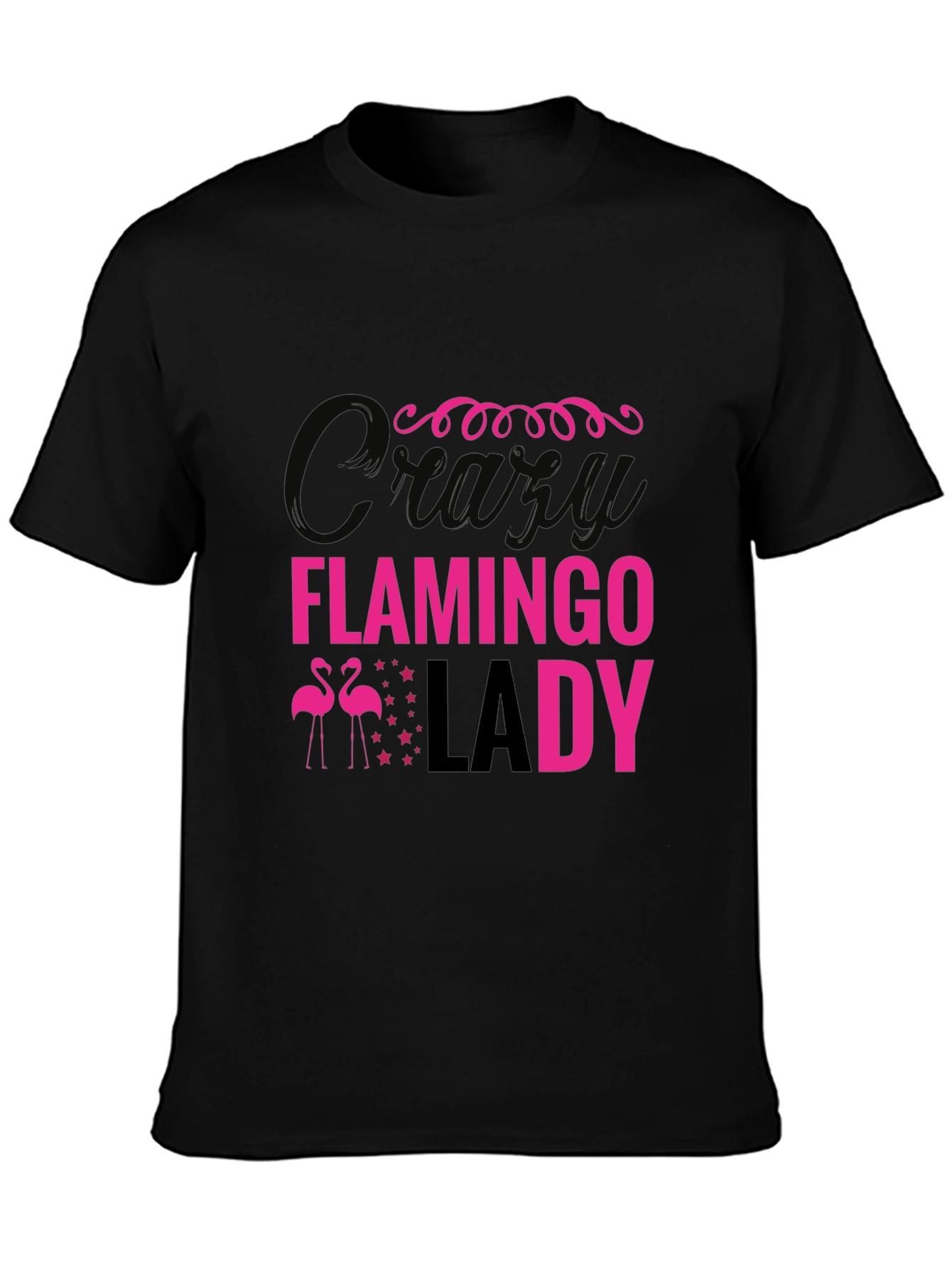 Crazy Flamingo Lady T-Shirt - Fun Pink Print