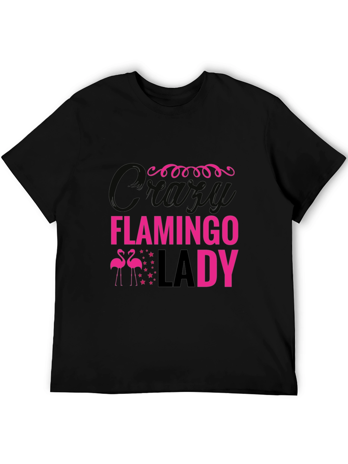 Crazy Flamingo Lady T-Shirt - Fun Pink Print
