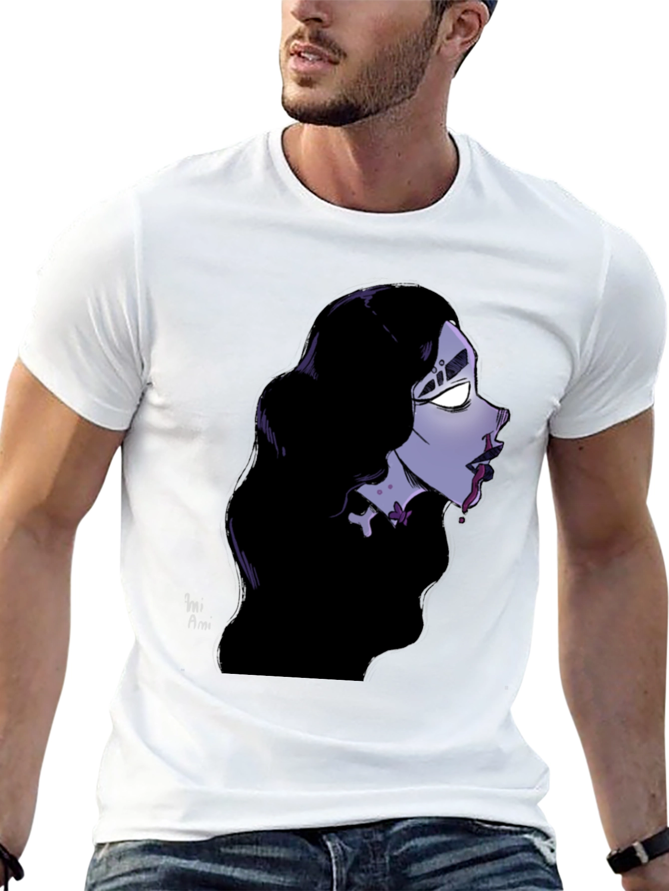 Gothic Vampire Graphic Tee - Unisex Black T-Shirt