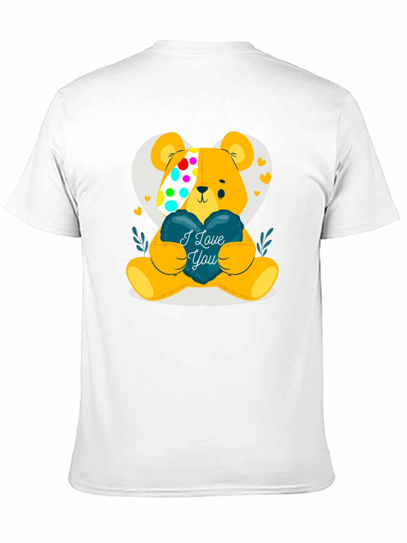 I Love You Teddy Bear Graphic Tee - Black