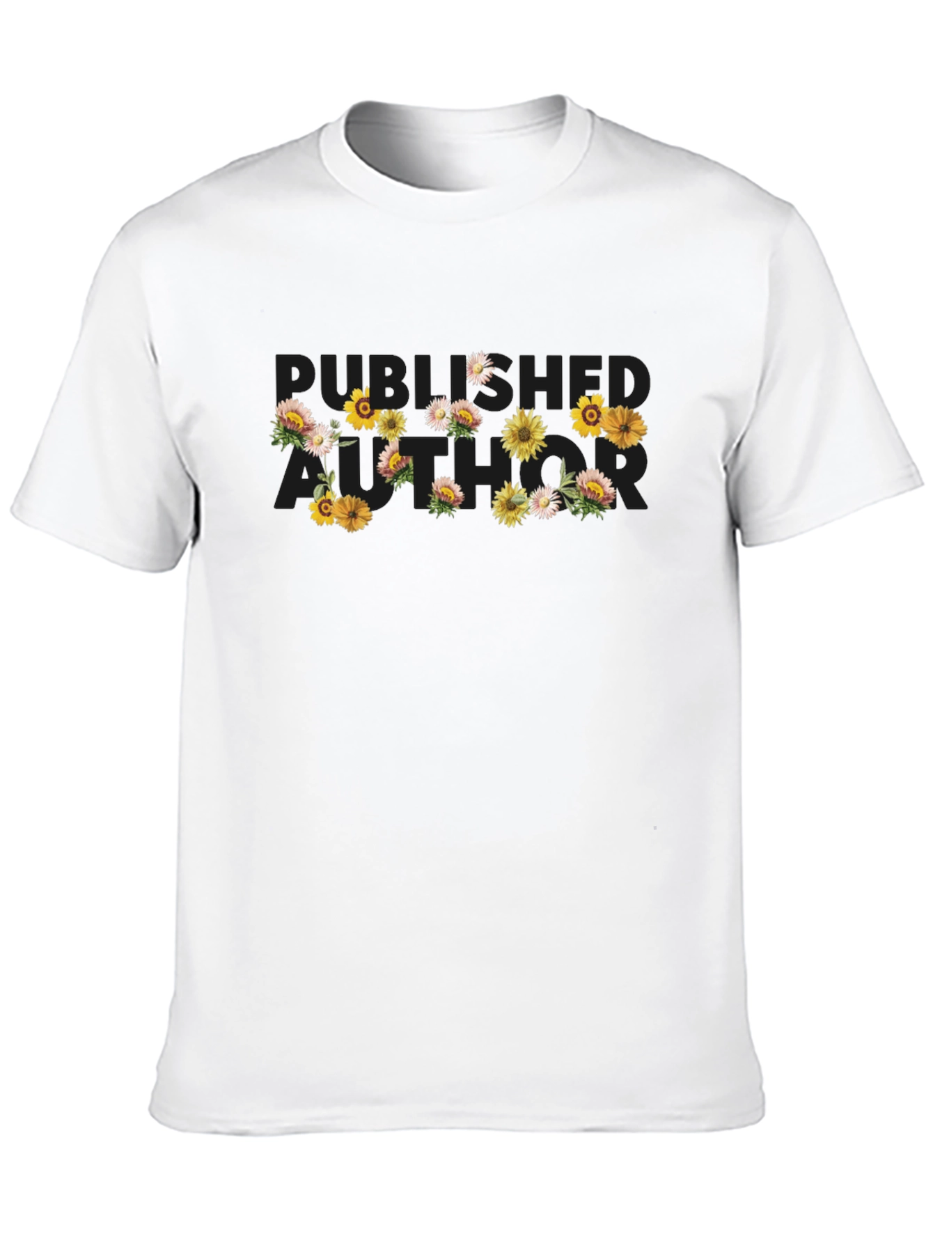 Floral Published Author Black T-Shirt
