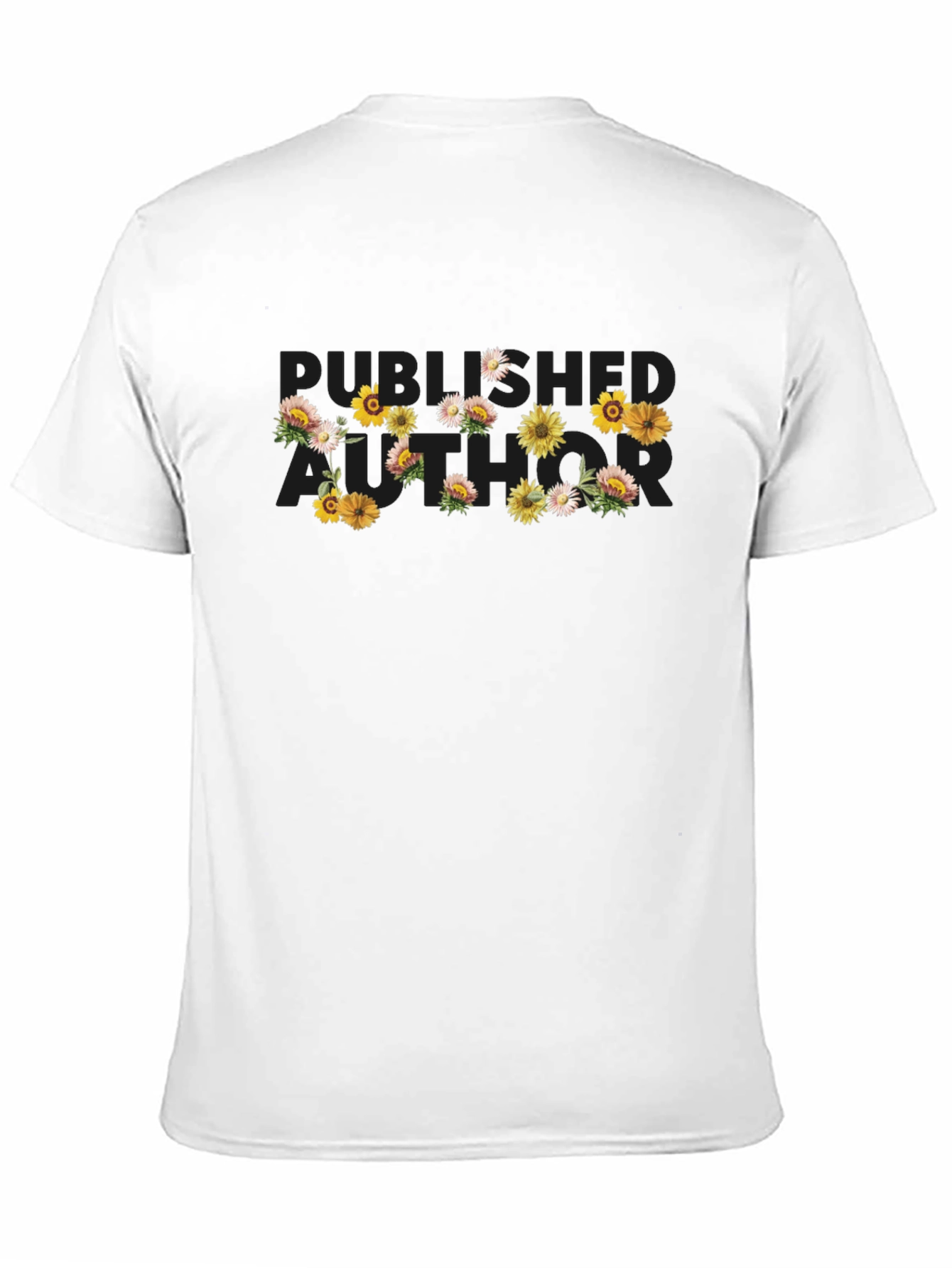 Floral Published Author Black T-Shirt