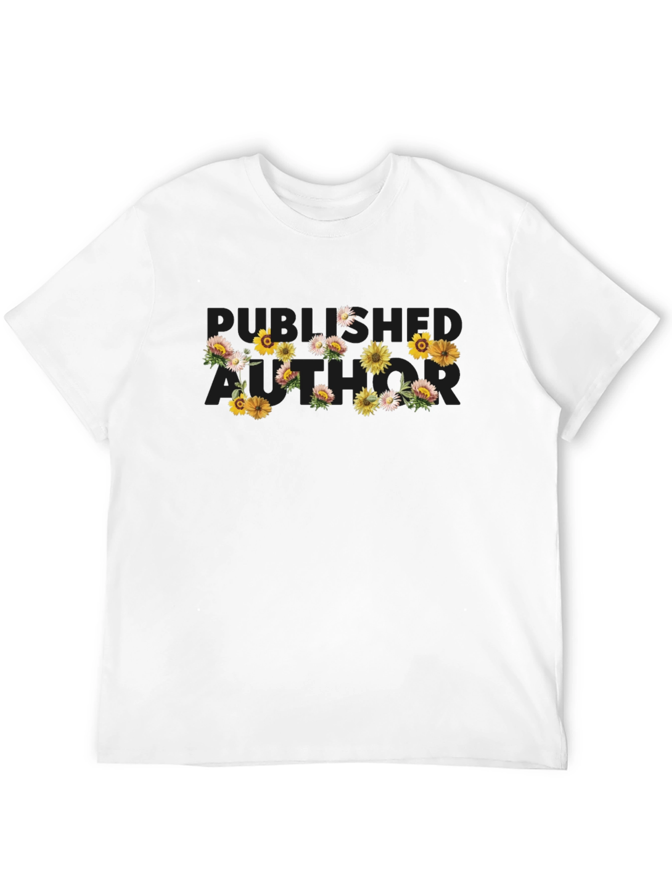 Floral Published Author Black T-Shirt