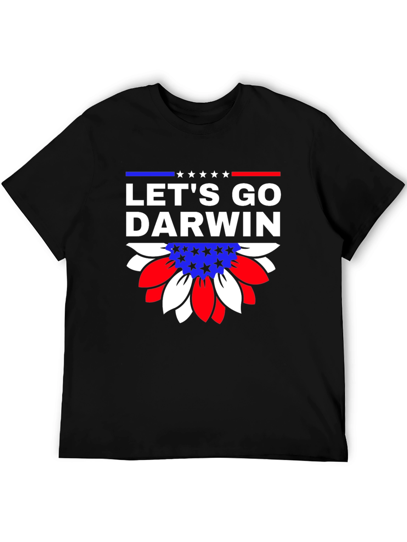 Lets Go Darwin Graphic Tee - Patriotic Sunflower Design