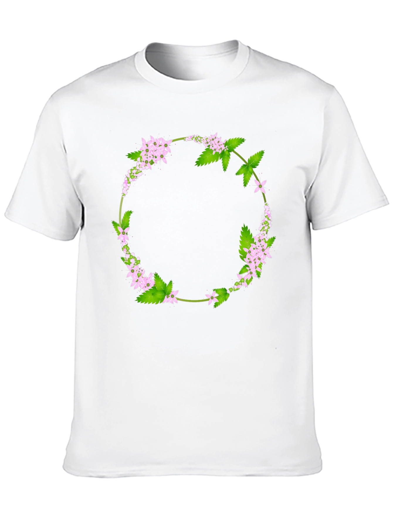 Floral Wreath Graphic Tee - Nature Inspired Design