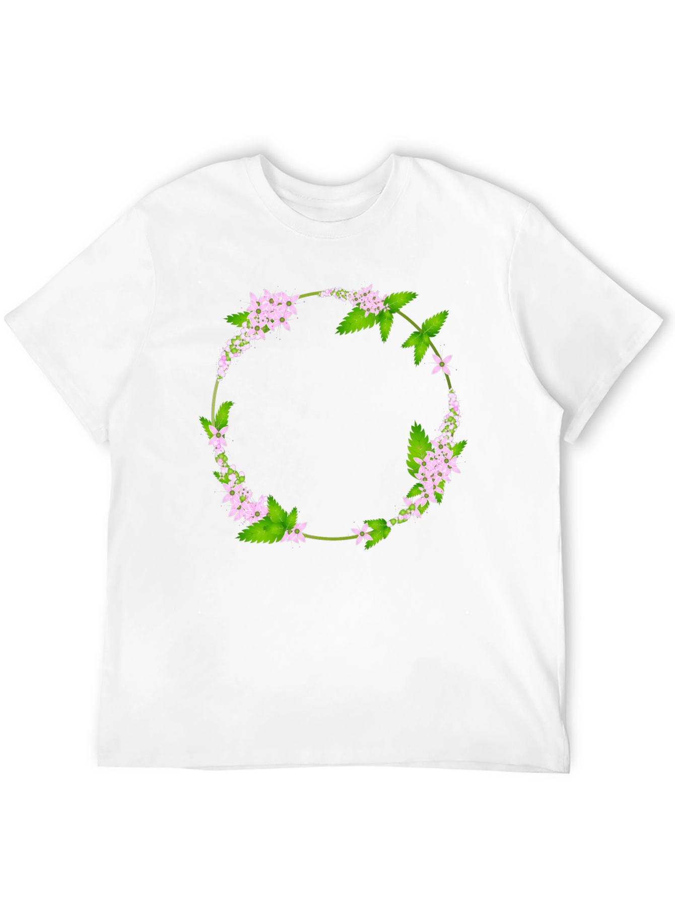 Floral Wreath Graphic Tee - Nature Inspired Design