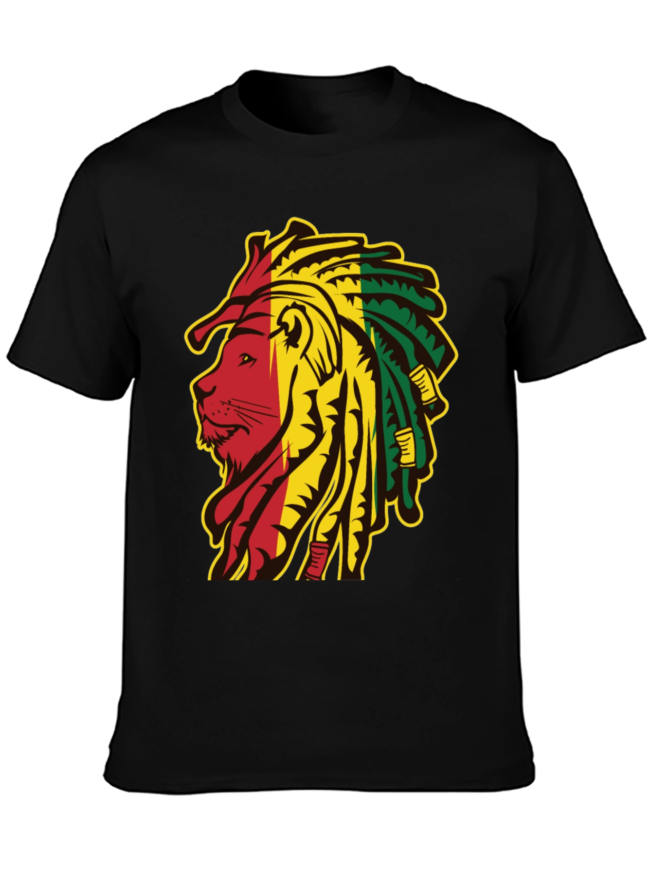 Rasta Lion Graphic Tee - Black T-Shirt