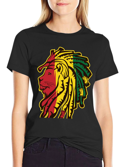 Rasta Lion Graphic Tee - Black T-Shirt