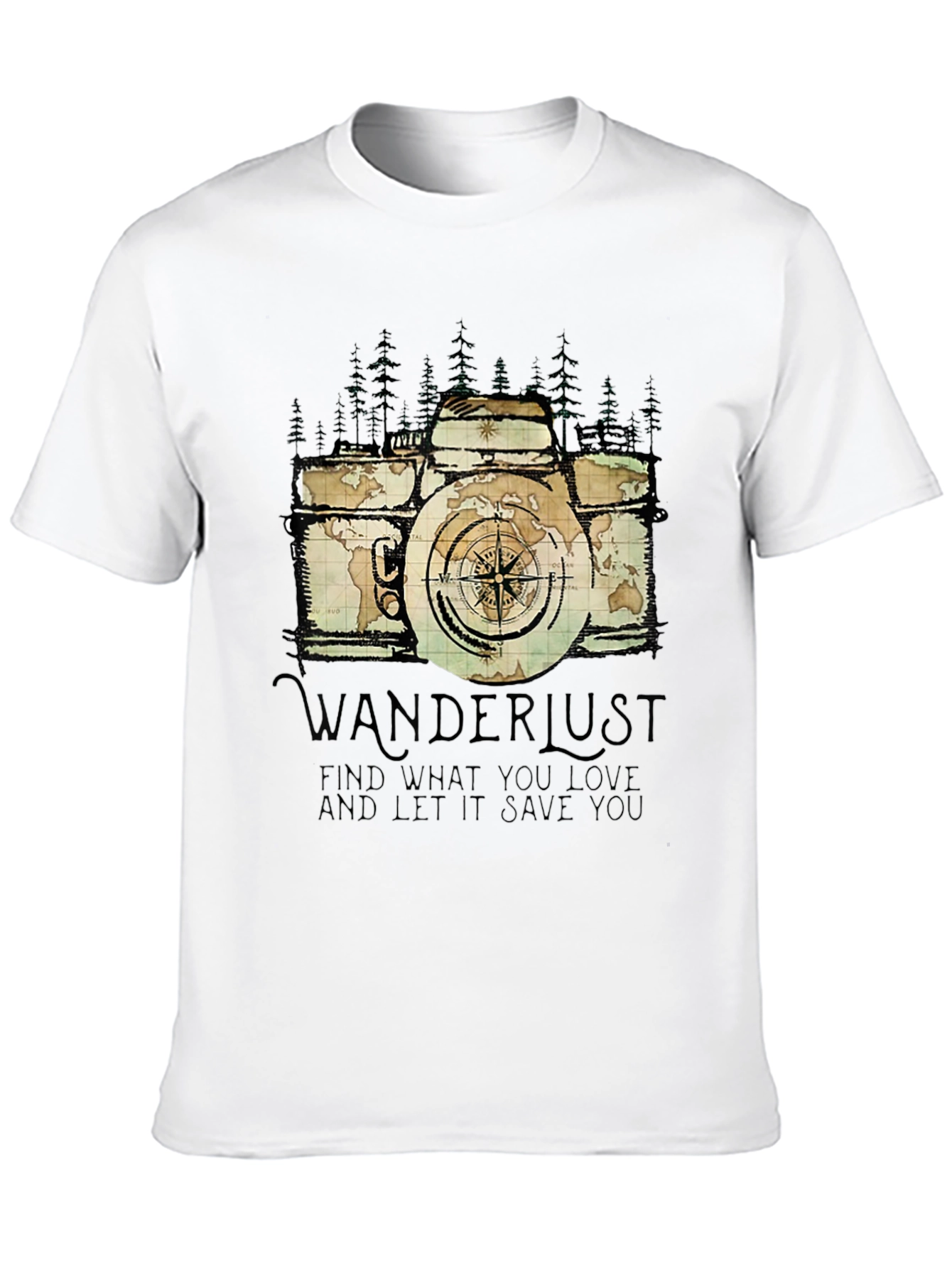 Wanderlust Camera Graphic T-Shirt - Travel Inspired Apparel
