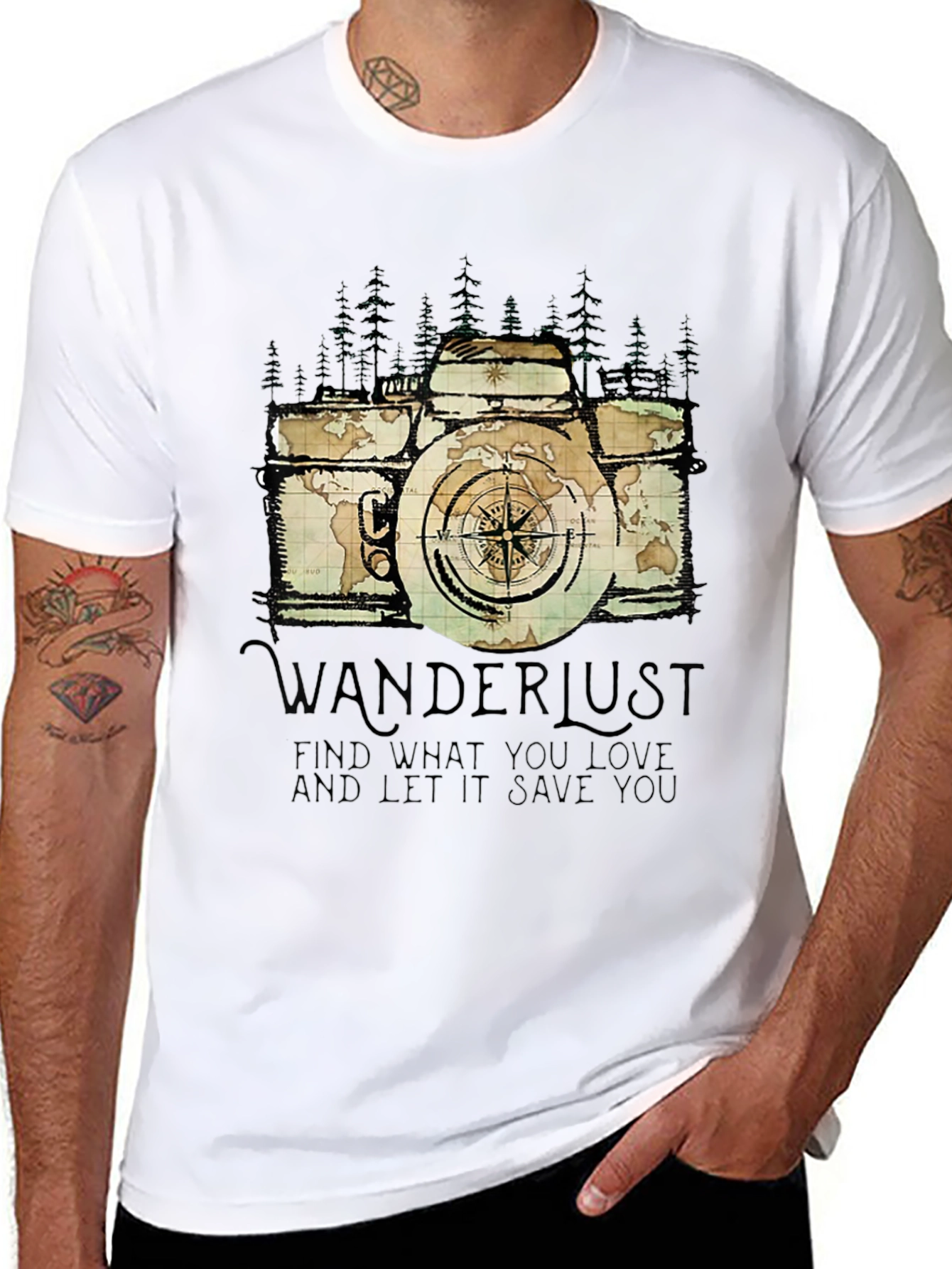 Wanderlust Camera Graphic T-Shirt - Travel Inspired Apparel