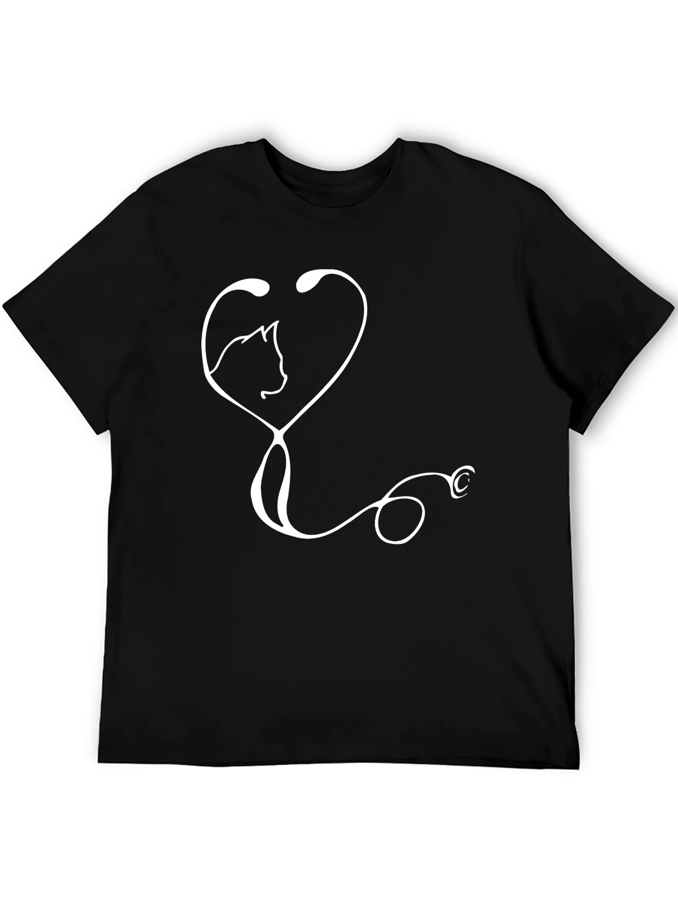 Veterinarian Cat Stethoscope Graphic T-Shirt