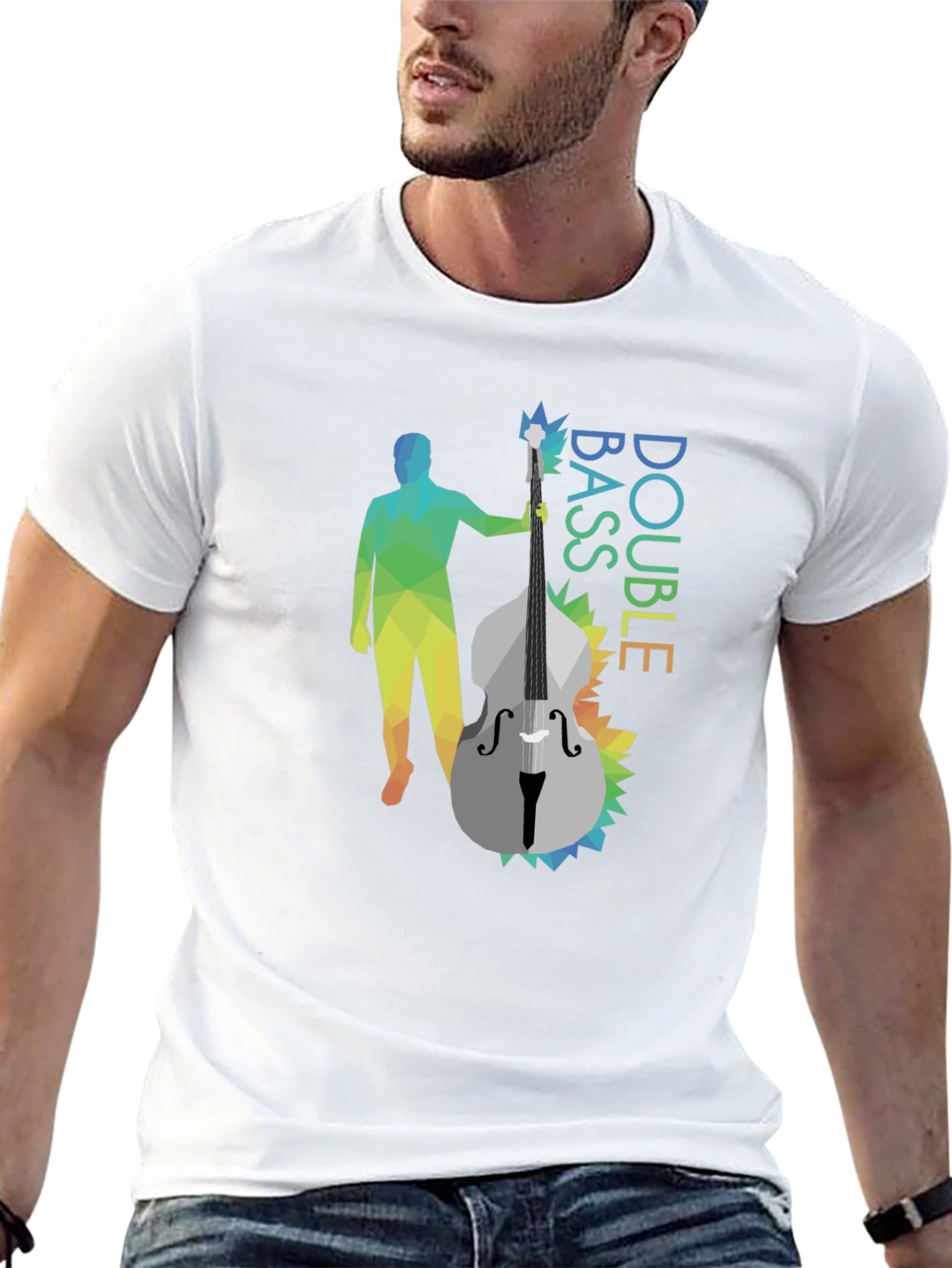 Double Bass Player Graphic Tee - Black