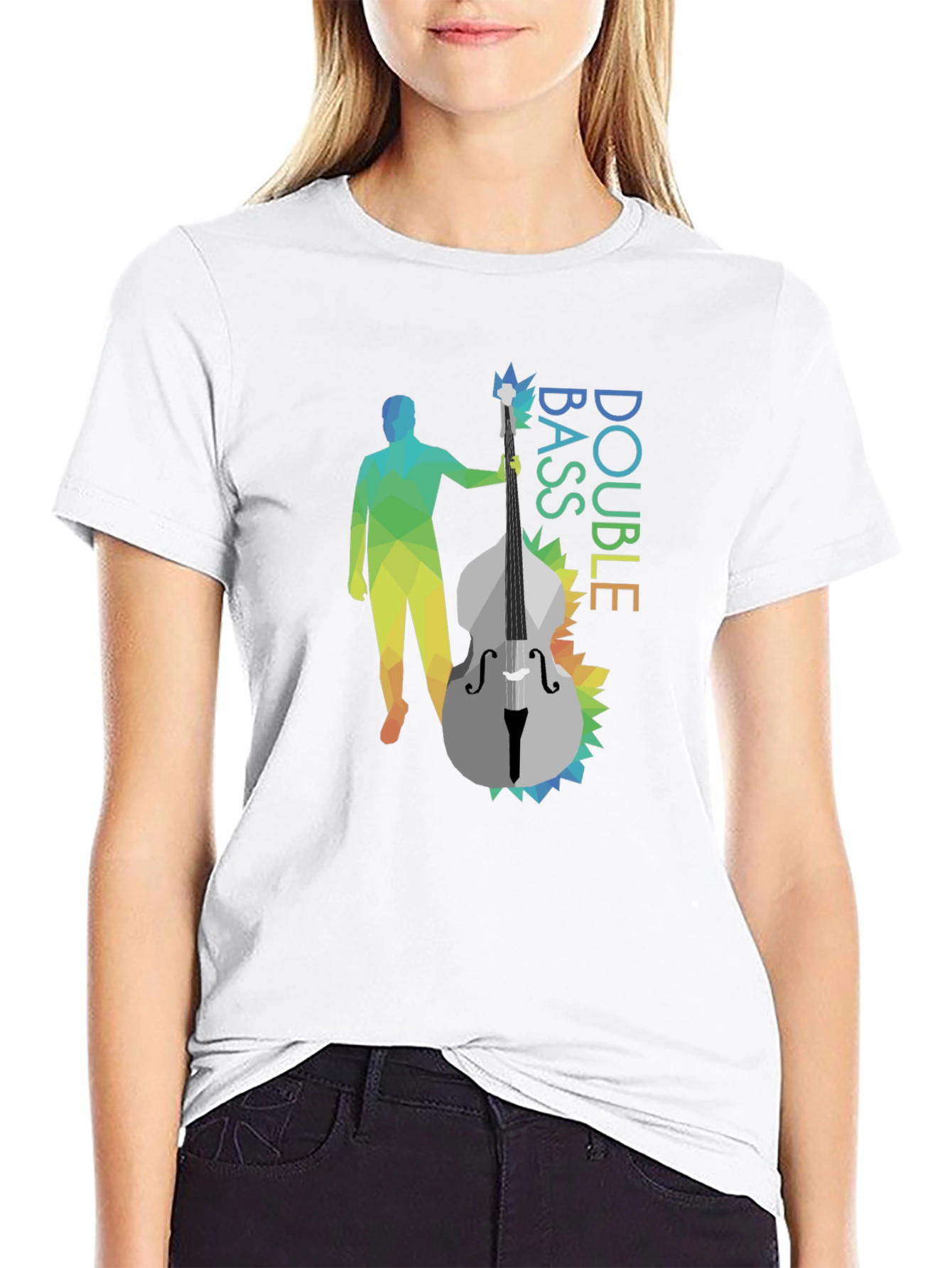 Double Bass Player Graphic Tee - Black