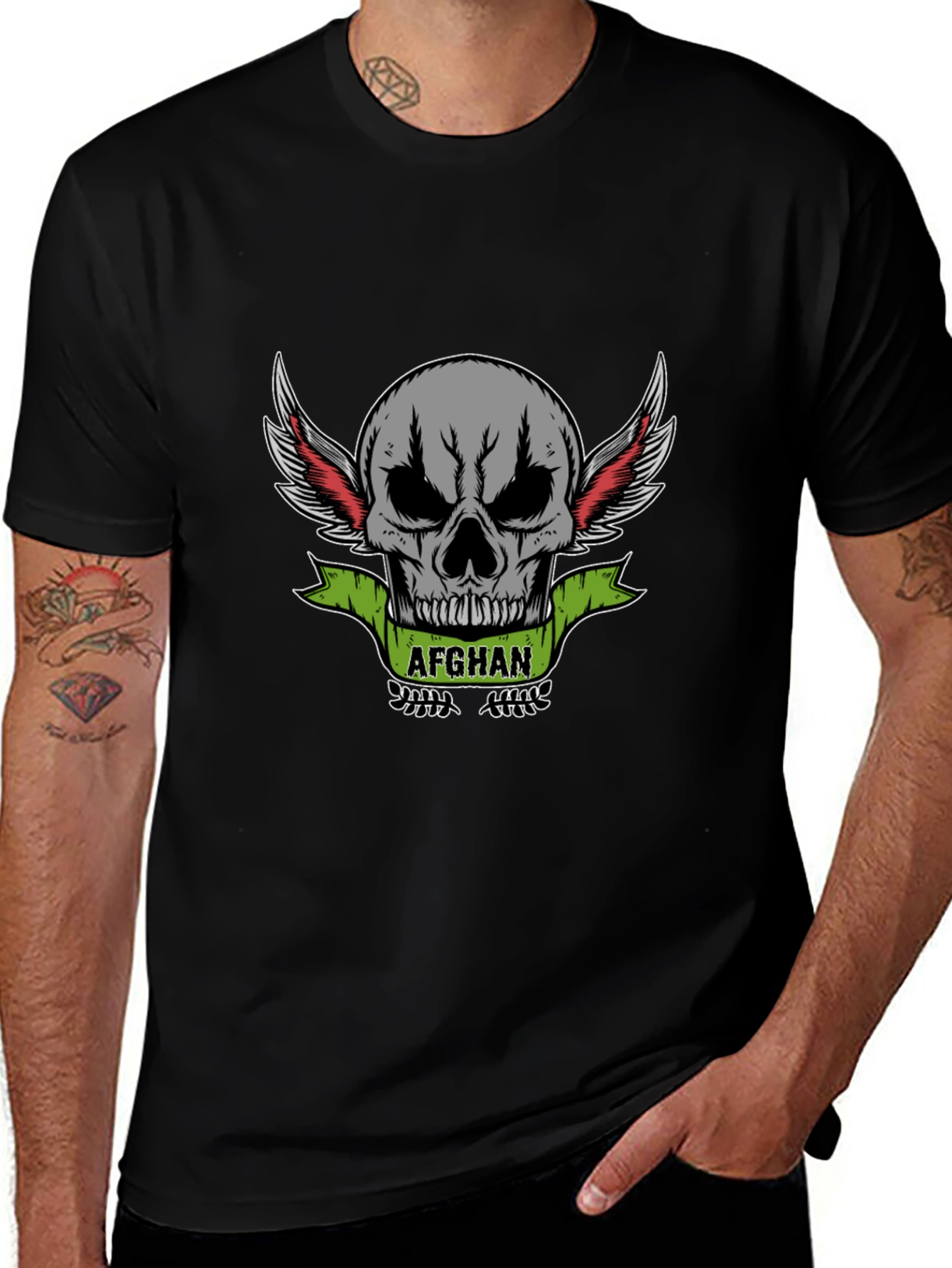 Afghan Skull Graphic T-Shirt