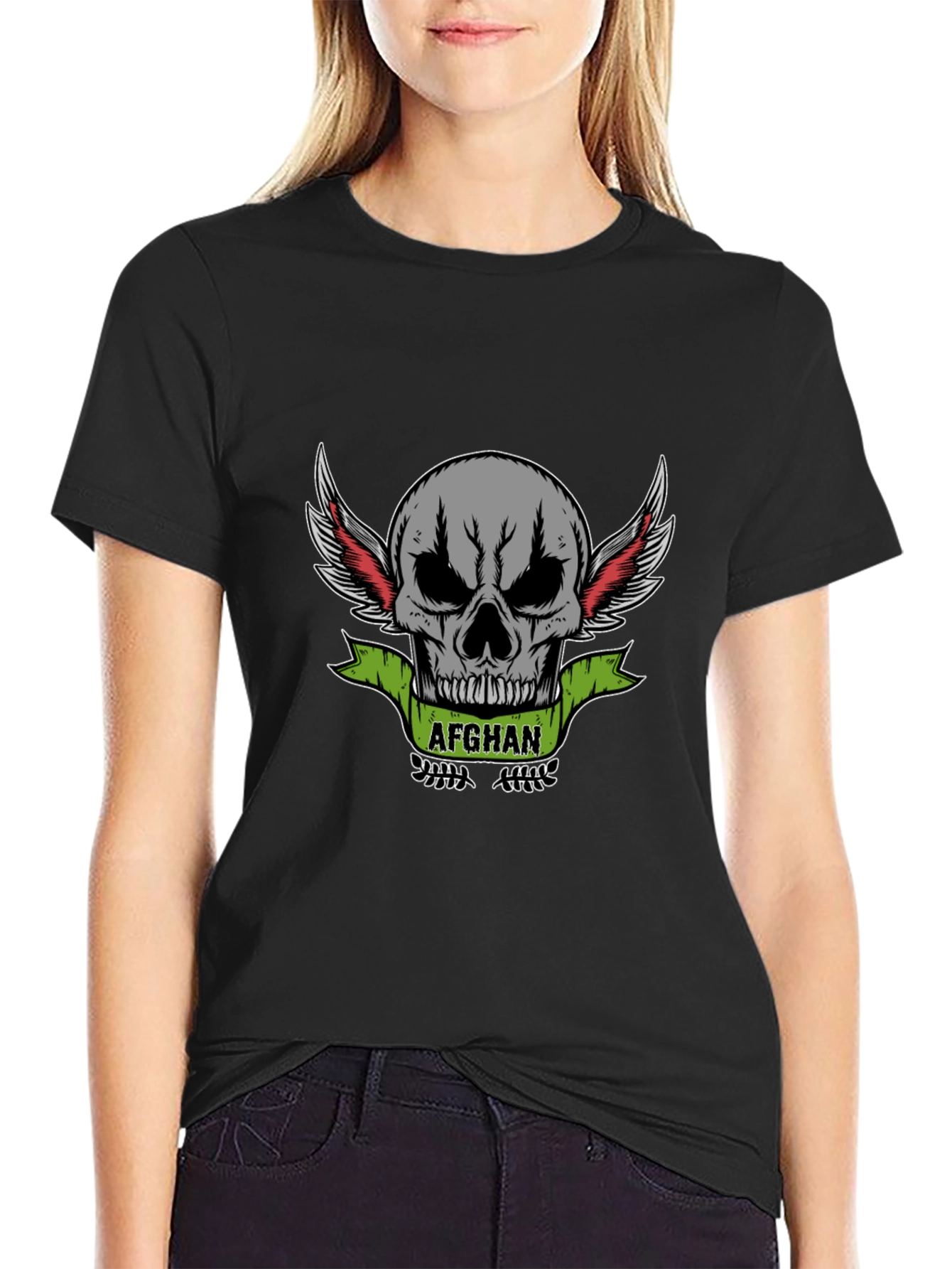 Afghan Skull Graphic T-Shirt